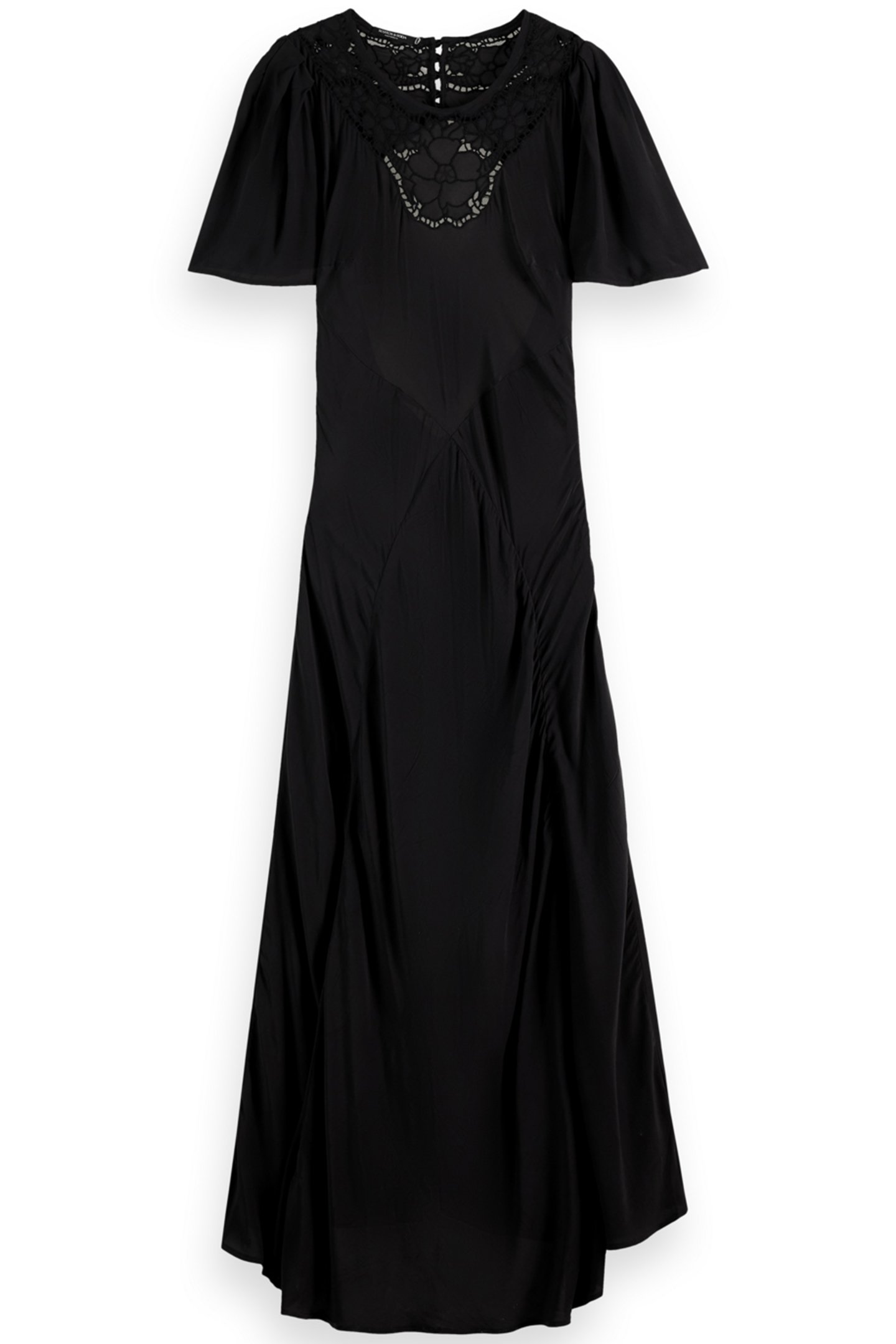 CUT OUT EMBROIDERY DRESS EVENING BLACK 1