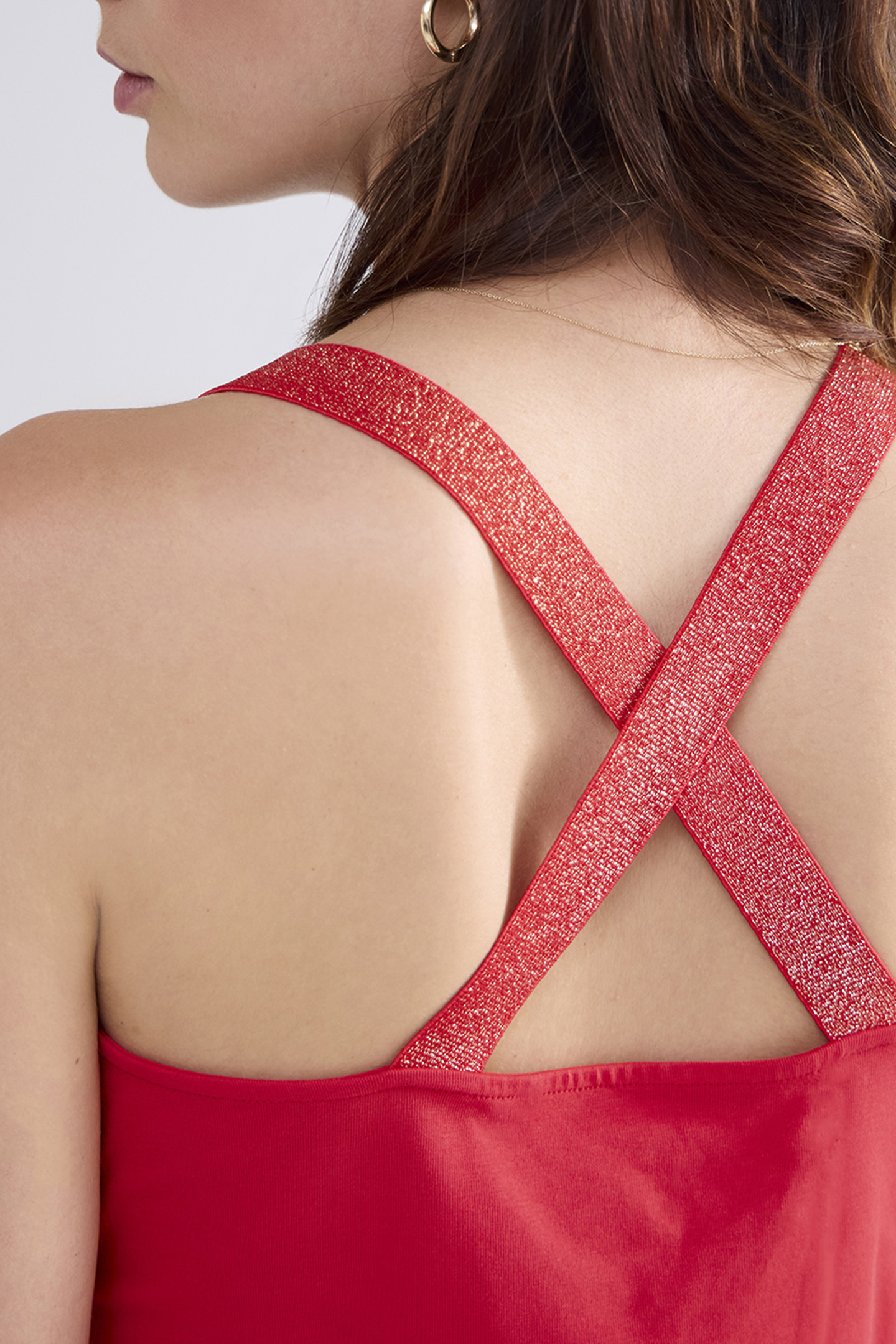 SINGLET CROSSBAND COTTON ELASTANE BASICS TRUE RED 4