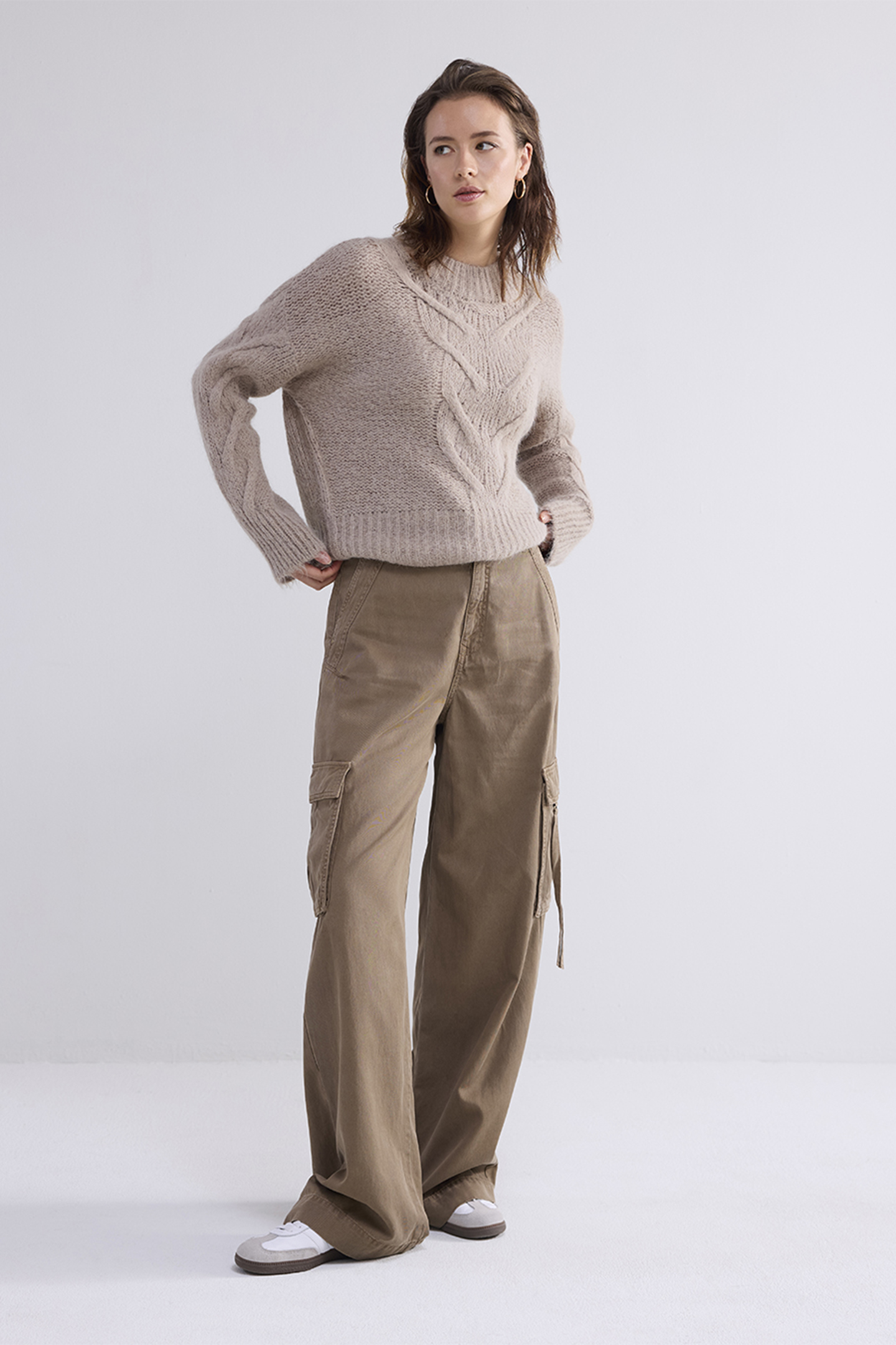 CARGO WIDELEG PANTS CAVALRY LYOCELL TWILL OLIVE 1