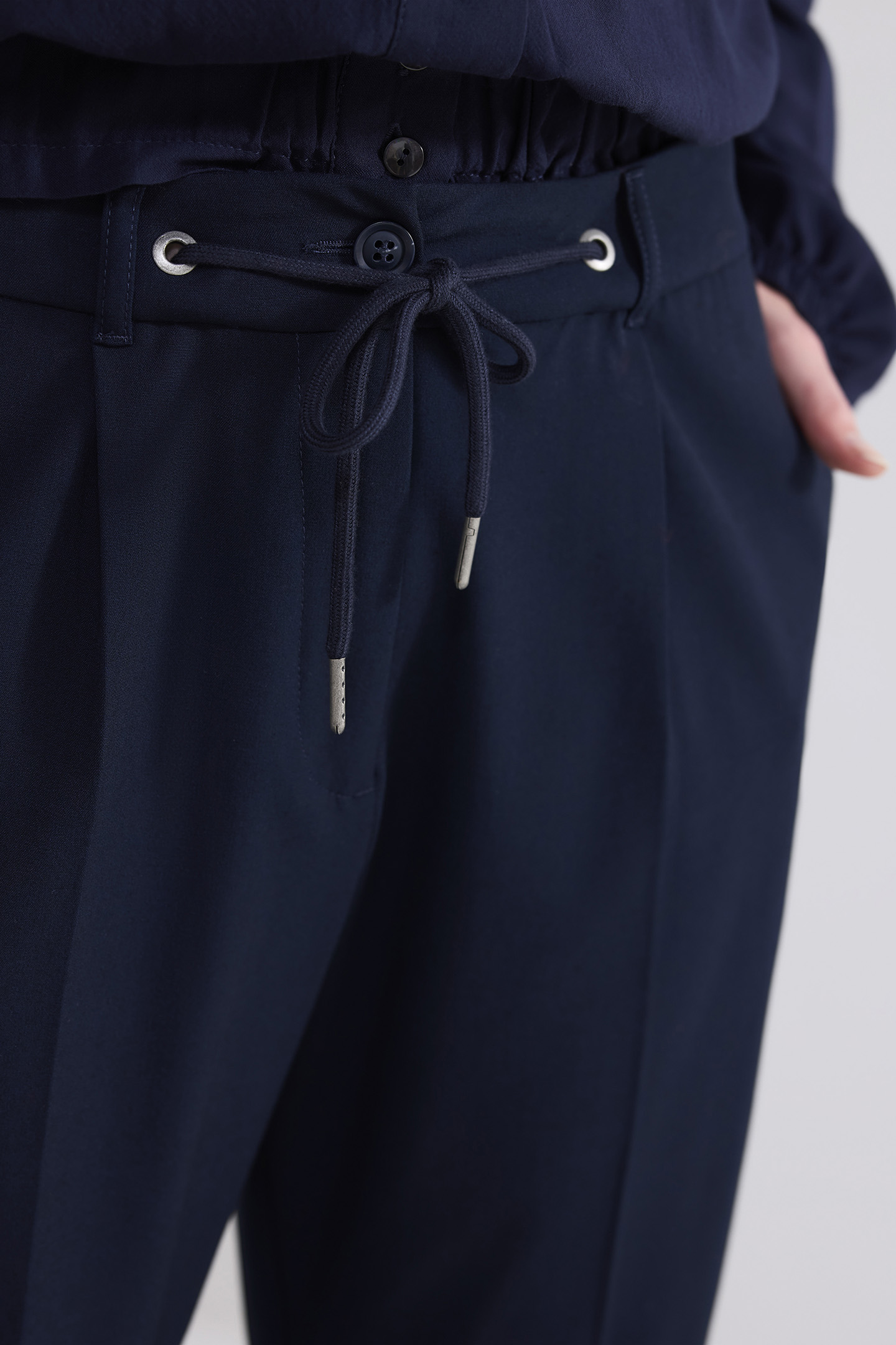 TROUSERS VISCOSE BLEND STRETCH MIDNIGHT BLUE 4