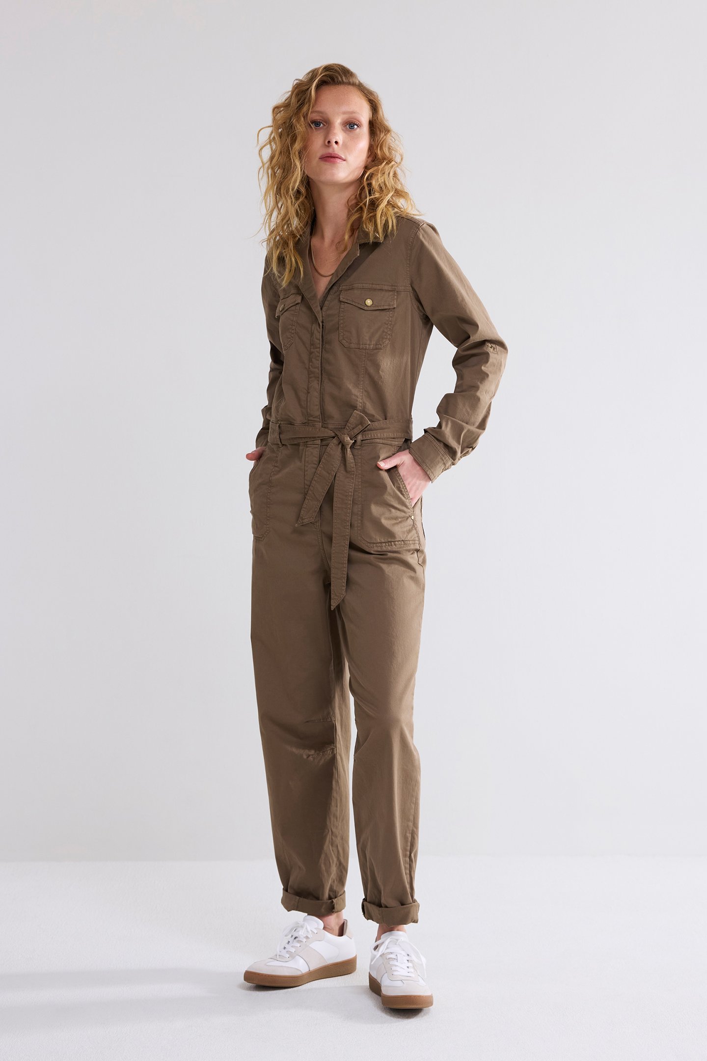 JUMPSUIT BUTTER TENCEL TWILL OLIVE 1