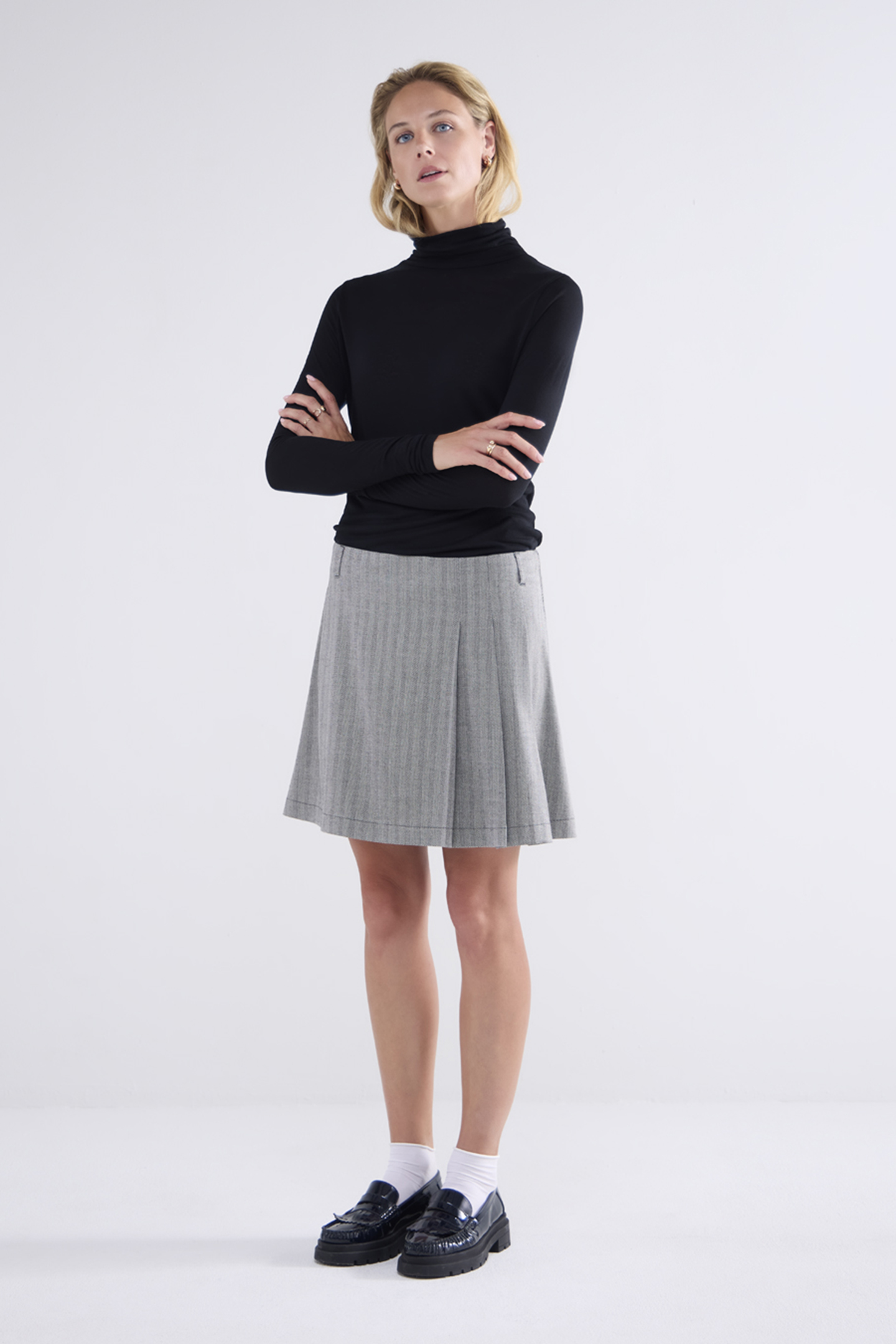 SKIRT HERRINGBONE BLACK 3