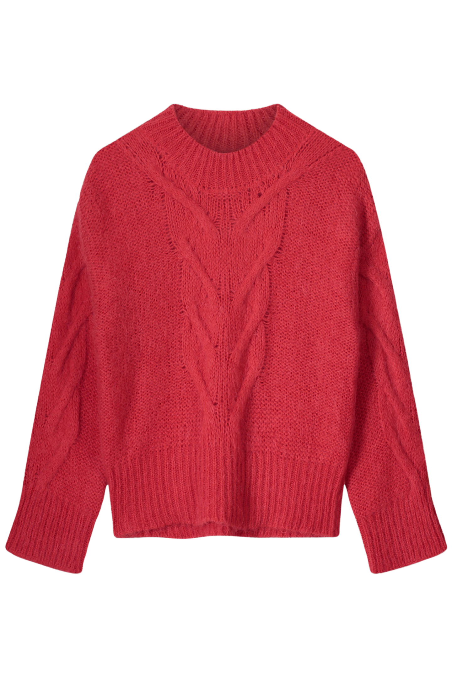 SWEATER BIG CABLE KNIT TRUE RED 3