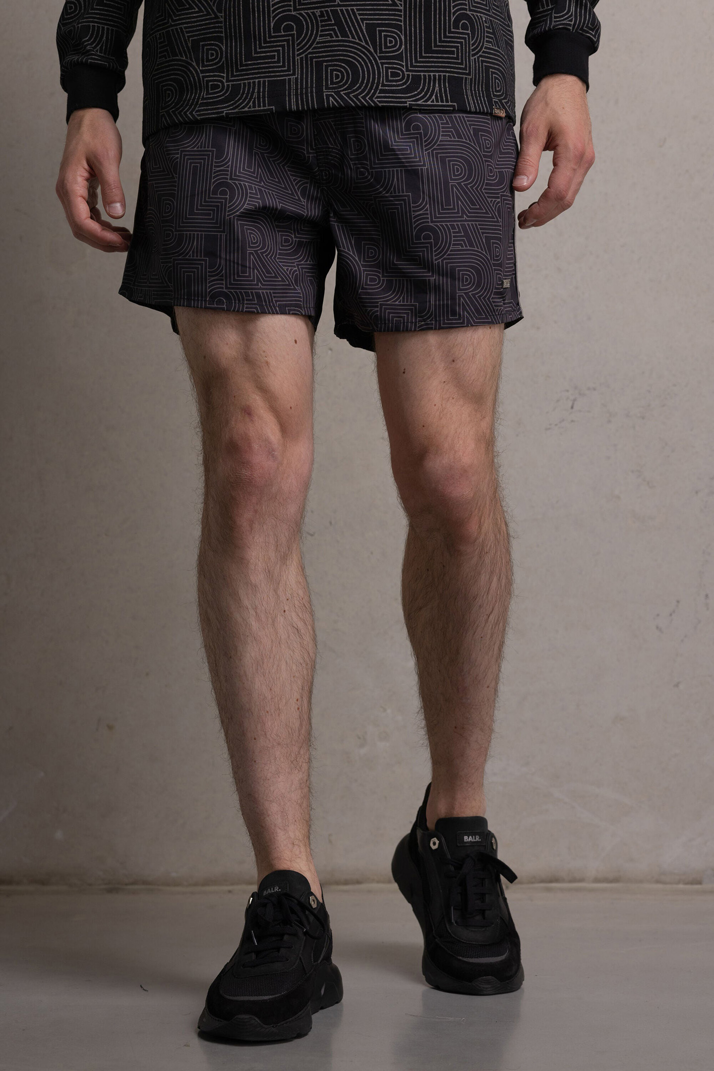 CLASSIC AOP TRACK SWIMSHORTS JET BLACK 1