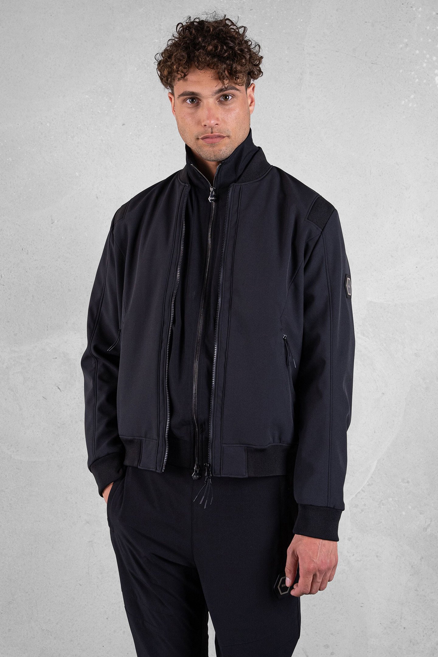 CHASE STRAIGHT BOMBER JACKET JET BLACK 1