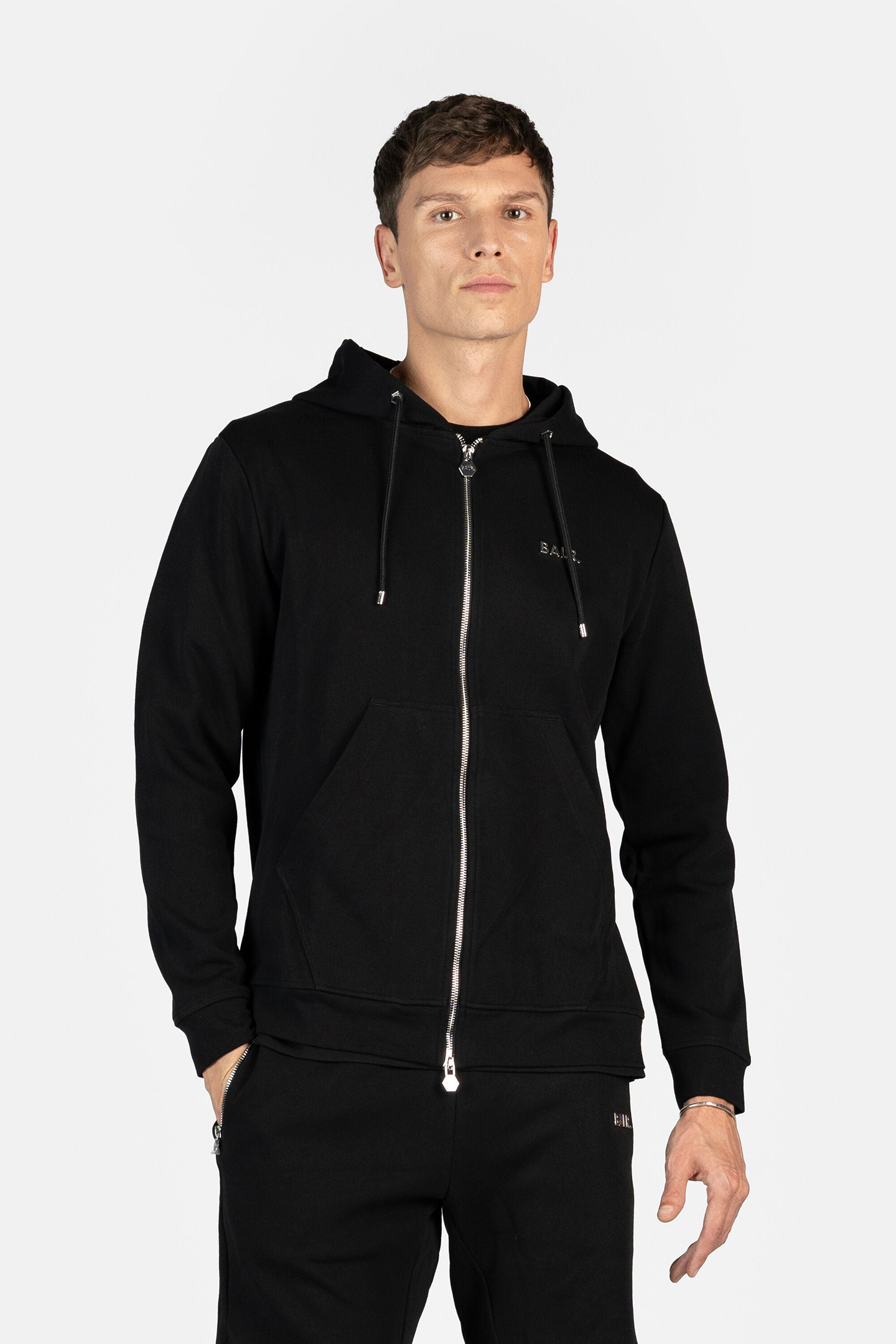 Q-SERIES REGULAR FIT ZIP THROUGH HOODIE JET BLACK 1