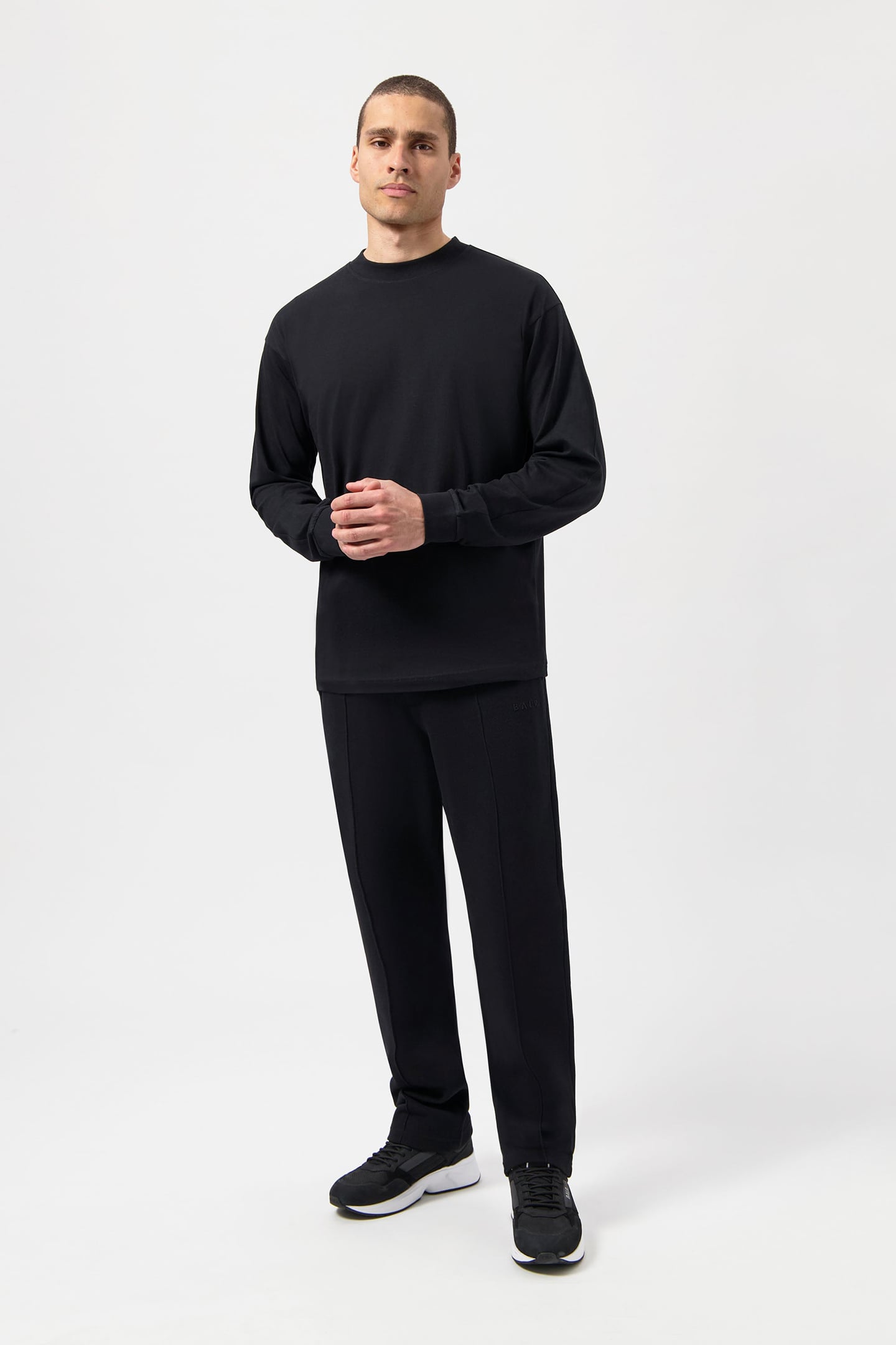 GAME DAY BOX FIT LONG SLEEVE T-SHIRT JET BLACK 1