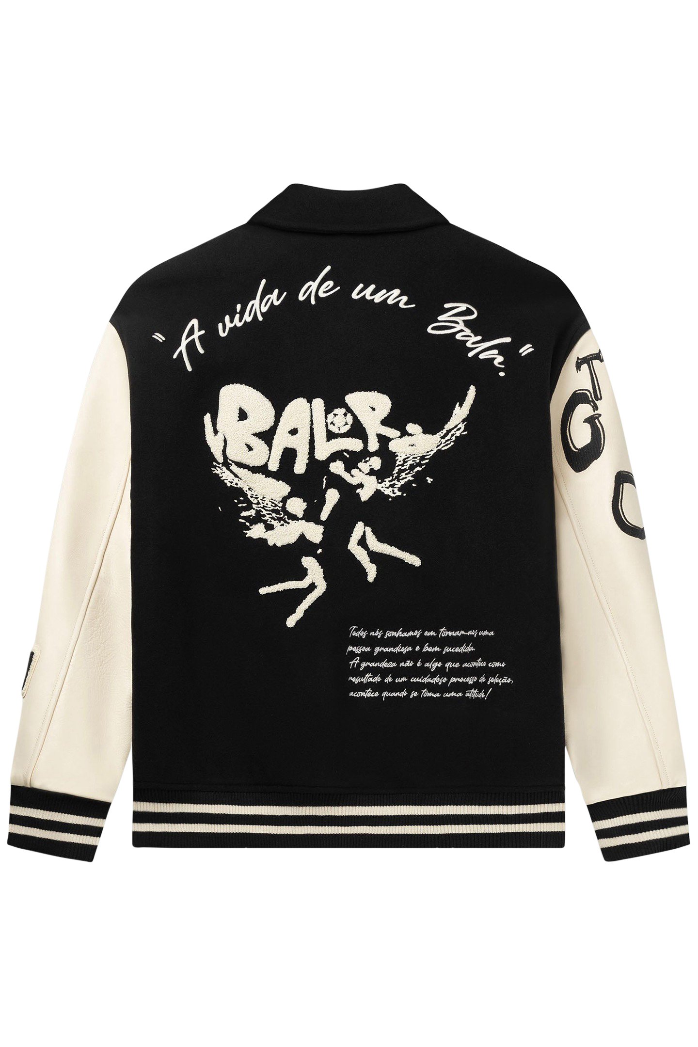 GAME OF THE GODS GRAFFITI BOX FIT VARSITY JACKET JET BLACK 4