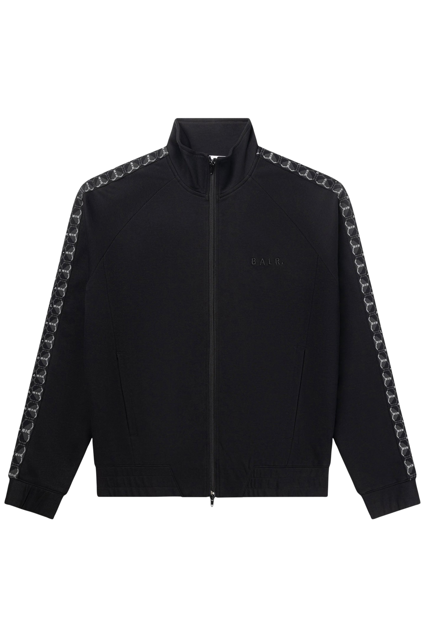 BALR. MONOGRAM TAPE REGULAR FIT TRACK JACKET JET BLACK 3