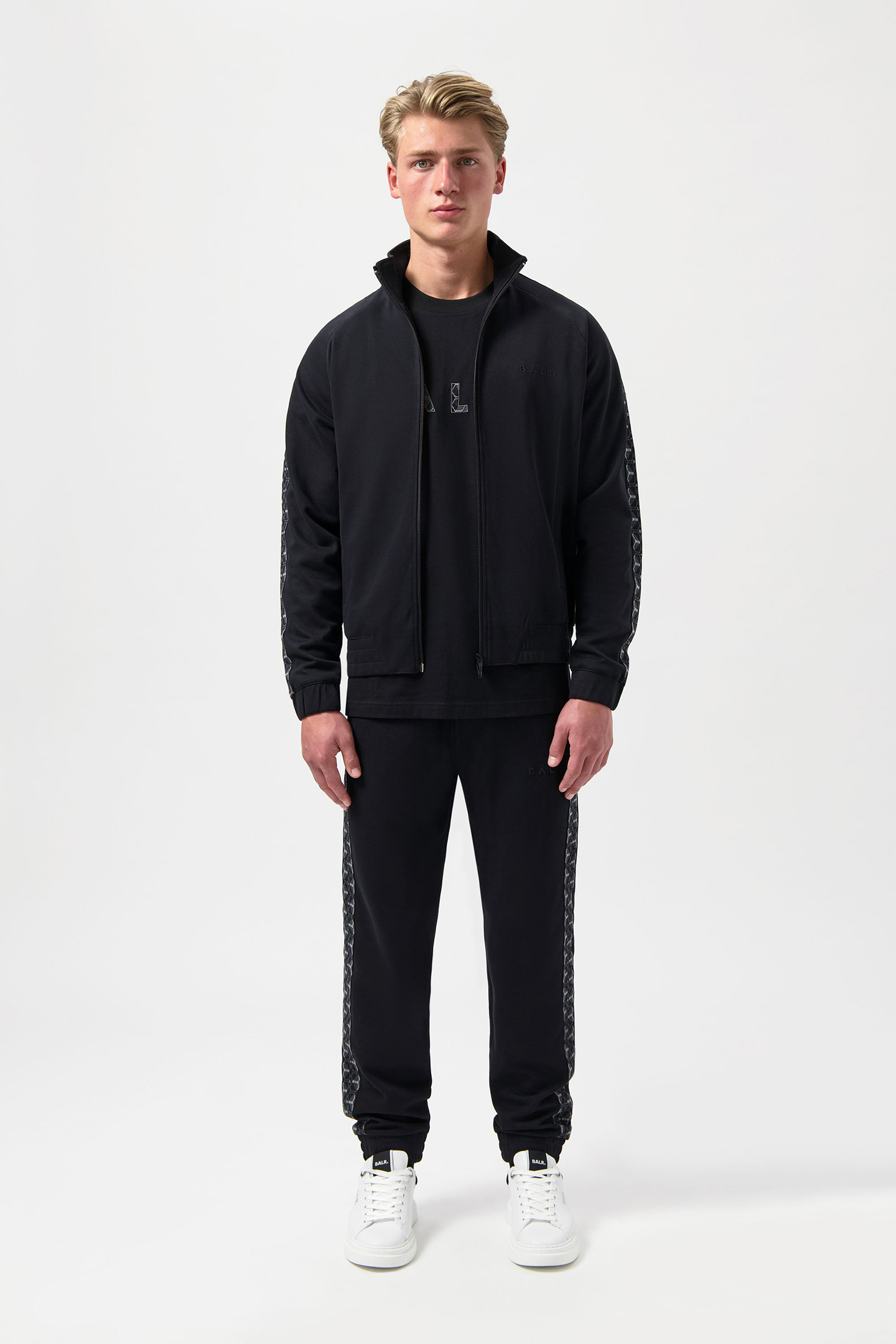 BALR. MONOGRAM TAPE REGULAR FIT TRACK JACKET JET BLACK 5