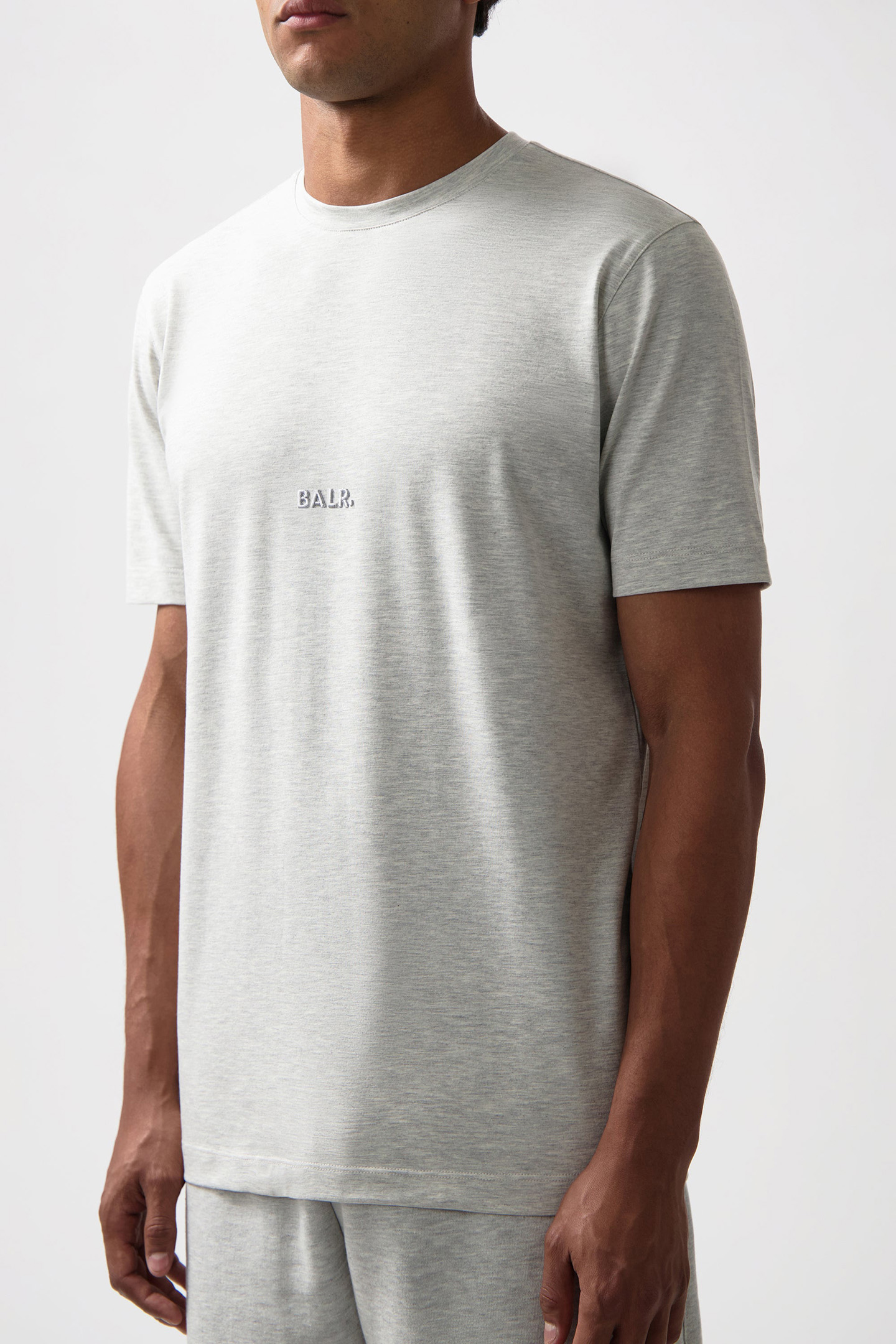 LOGO SLIM T-SHIRT LT GREY MELANGE 1