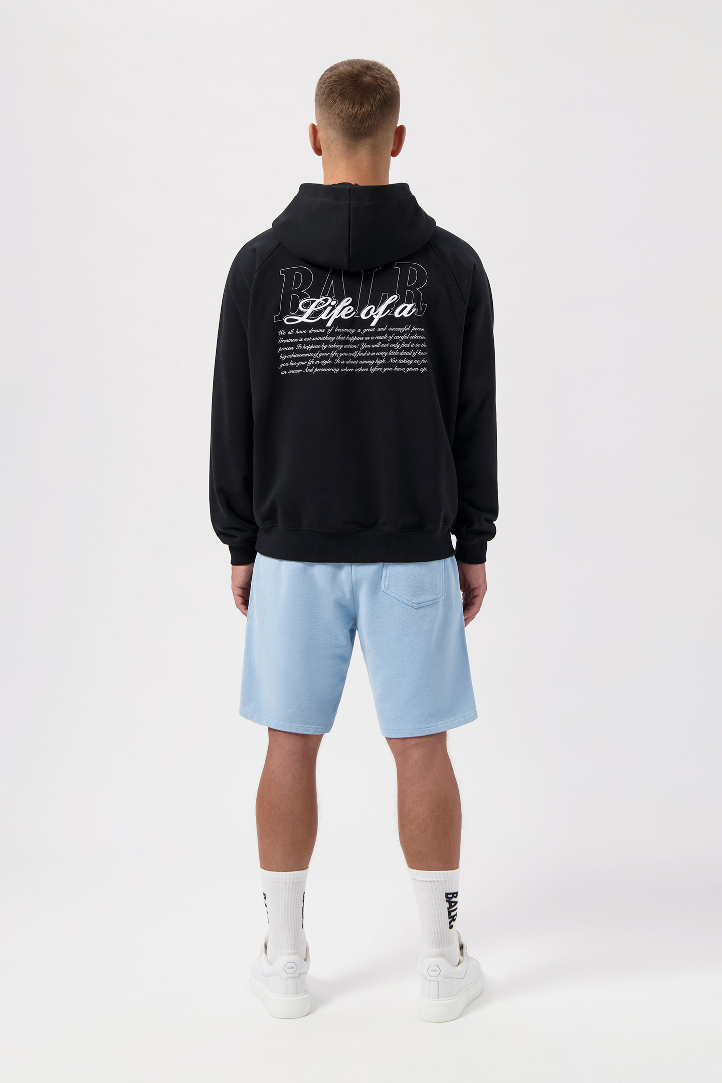 SCRIPT RELAXED FIT HOODIE JET BLACK 3