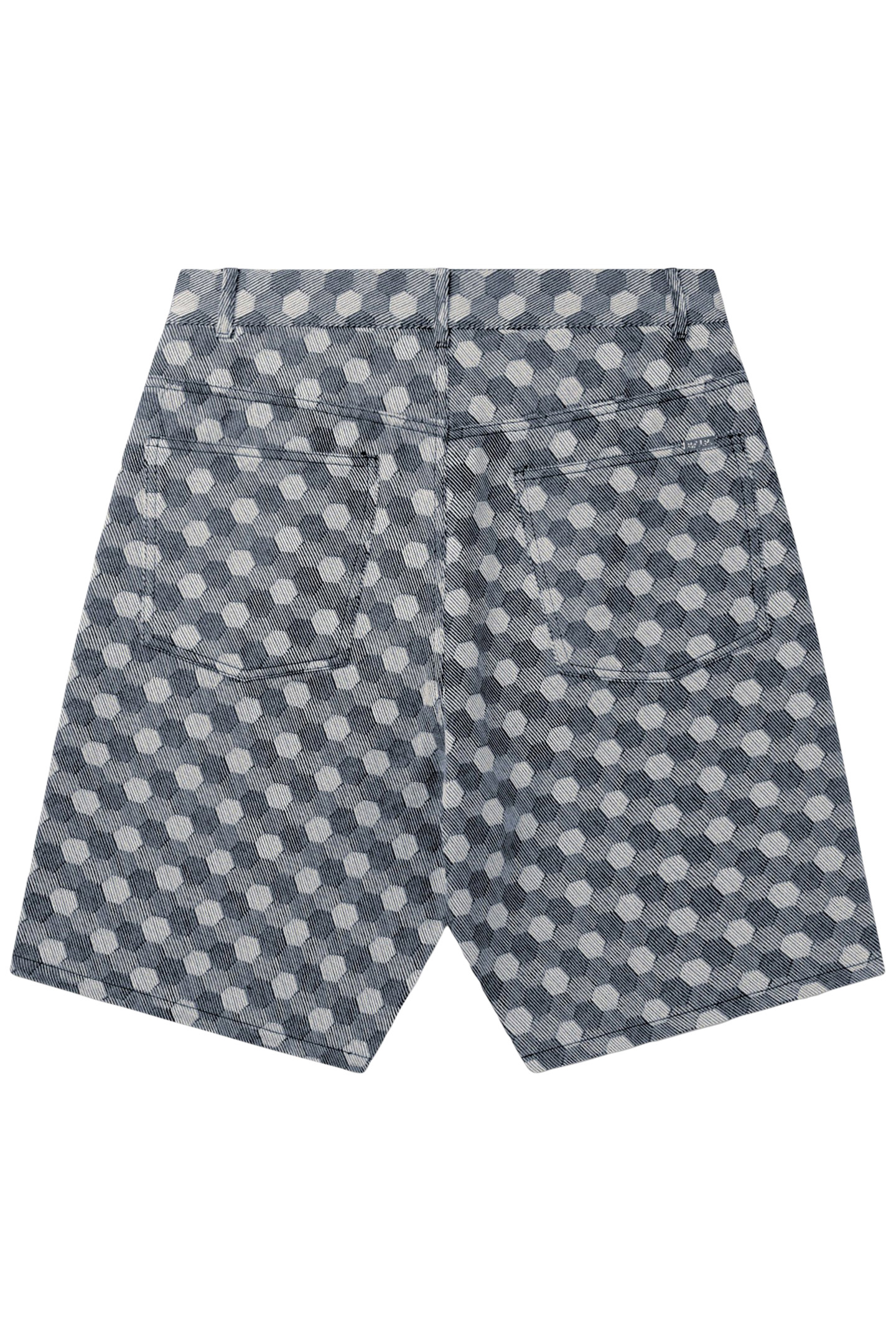 HEX JACQUARD RELAXED SHORTS INDIGO 4