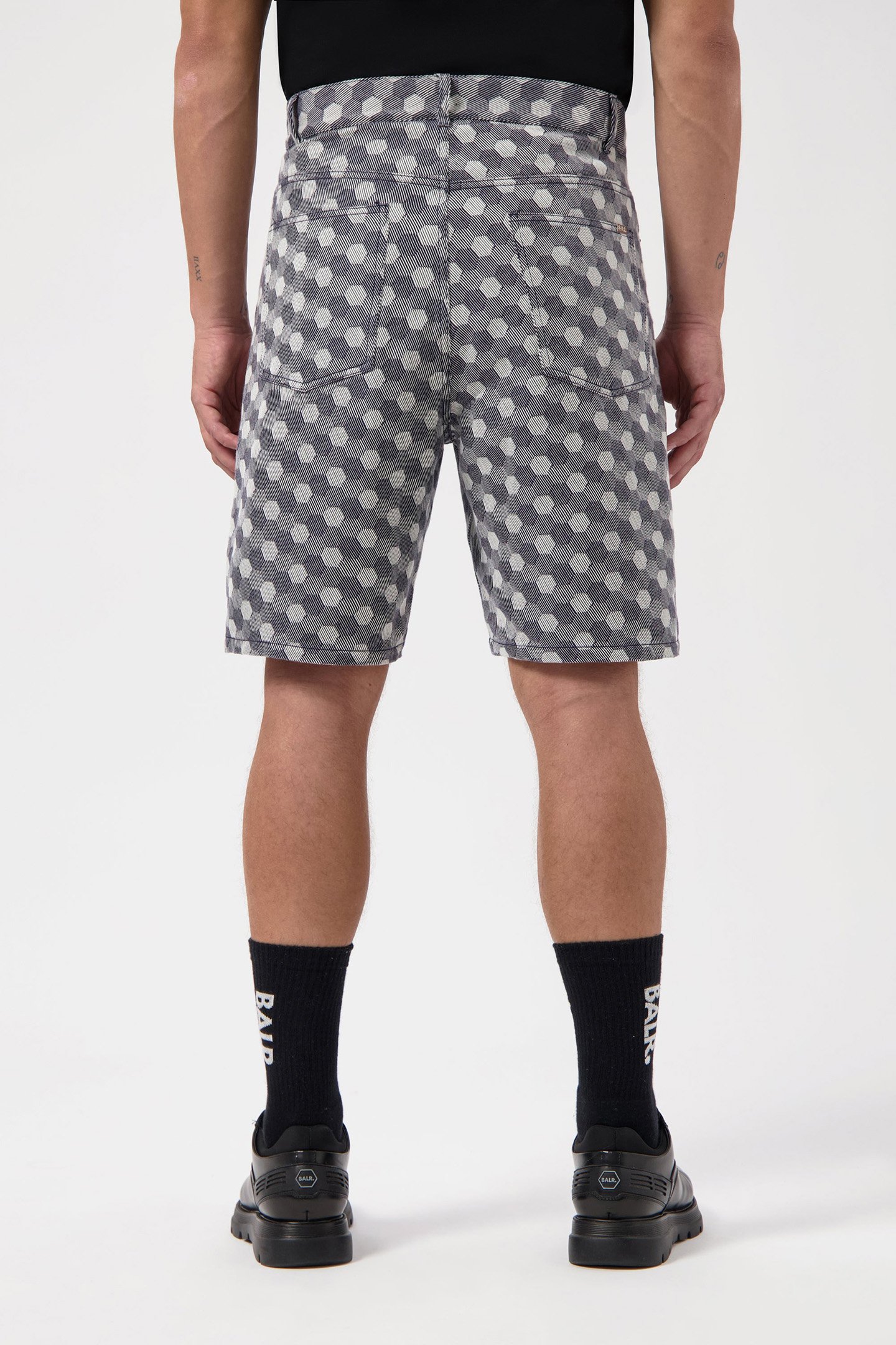 HEX JACQUARD RELAXED SHORTS INDIGO 2