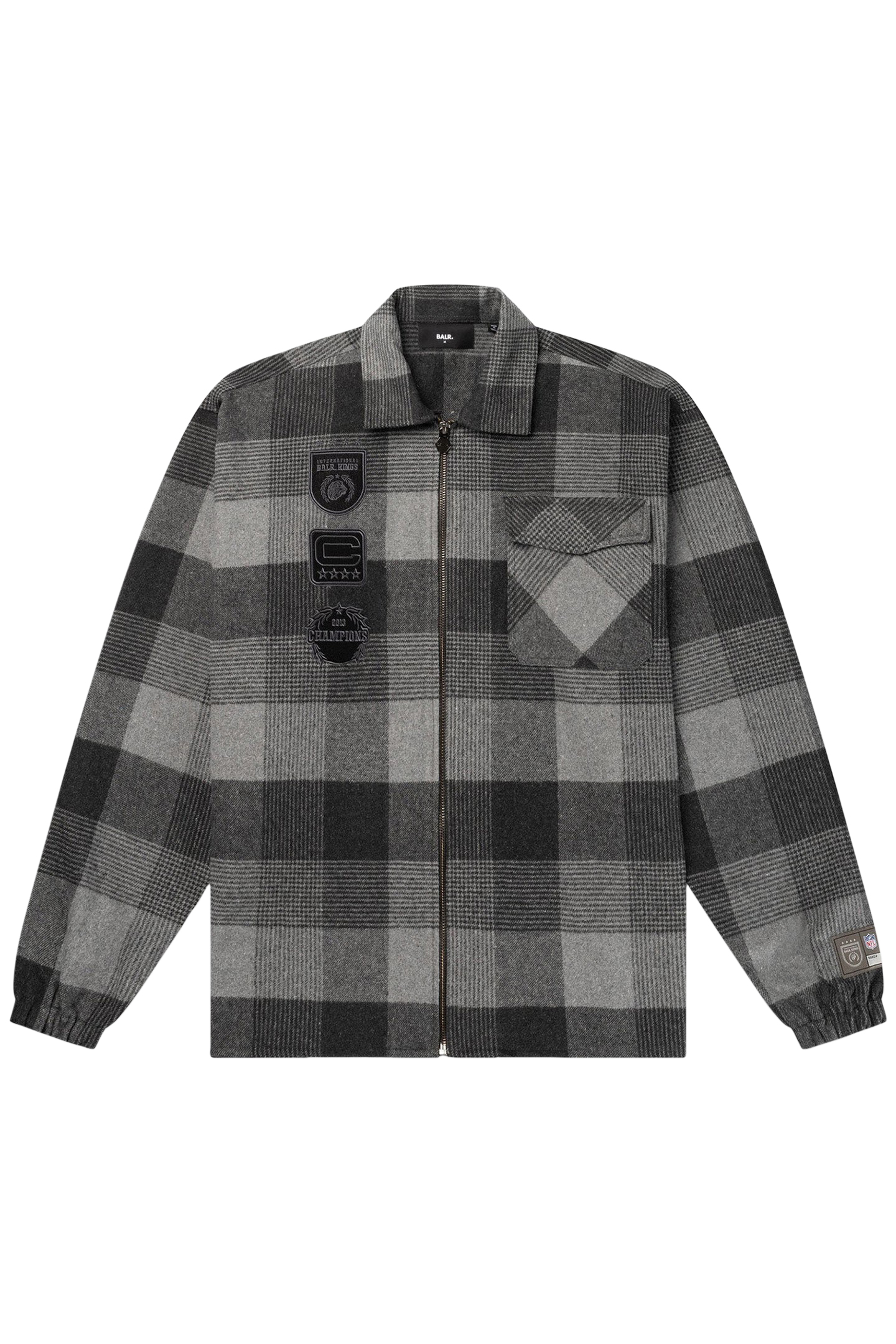 NFL X BALR. BOX FLANNEL SHIRT JET BLACK 3