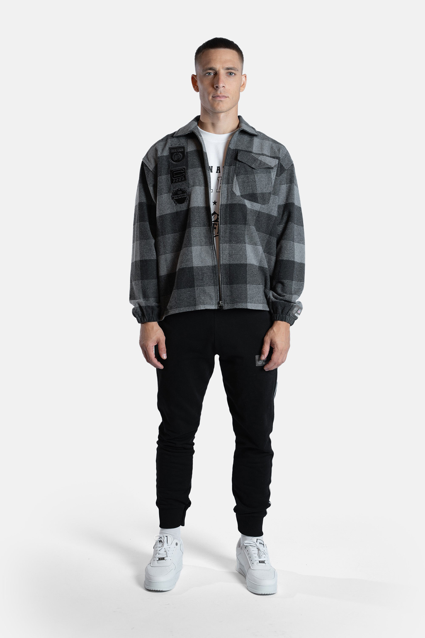 NFL X BALR. BOX FLANNEL SHIRT JET BLACK 2