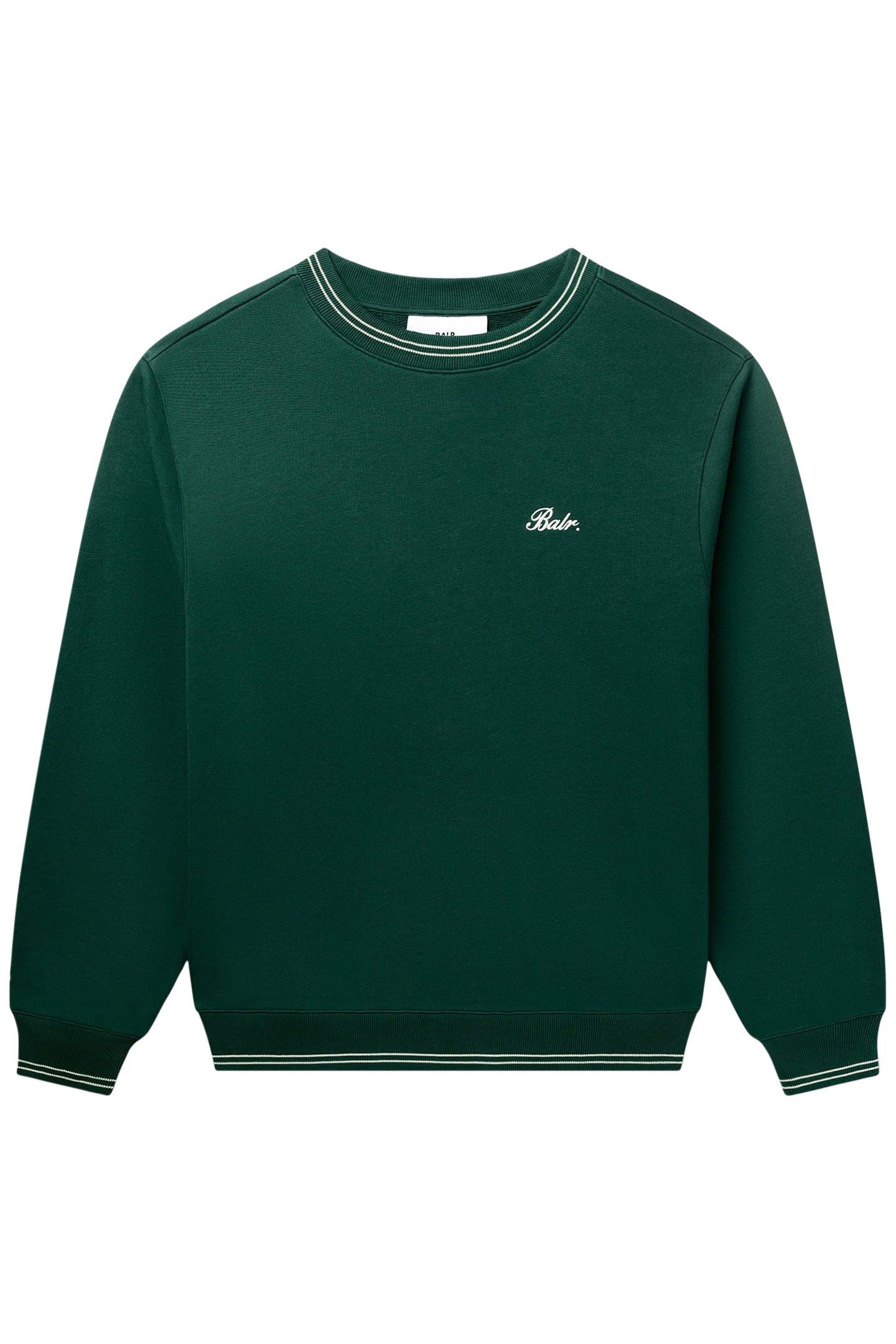 TAPE STRIPED CREWNECK BOTANICAL GREEN 4