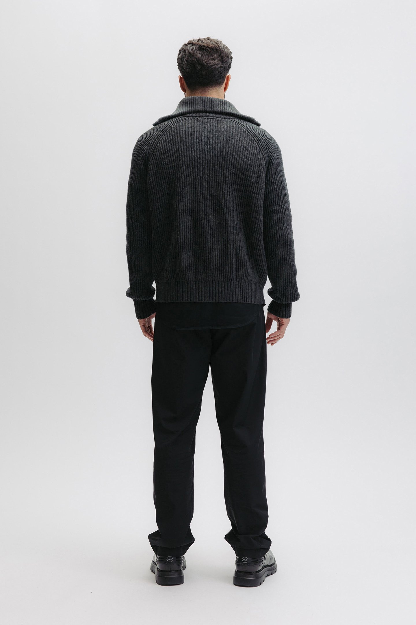 XI KNITTED HALF ZIP VOLCANIC GREY 2