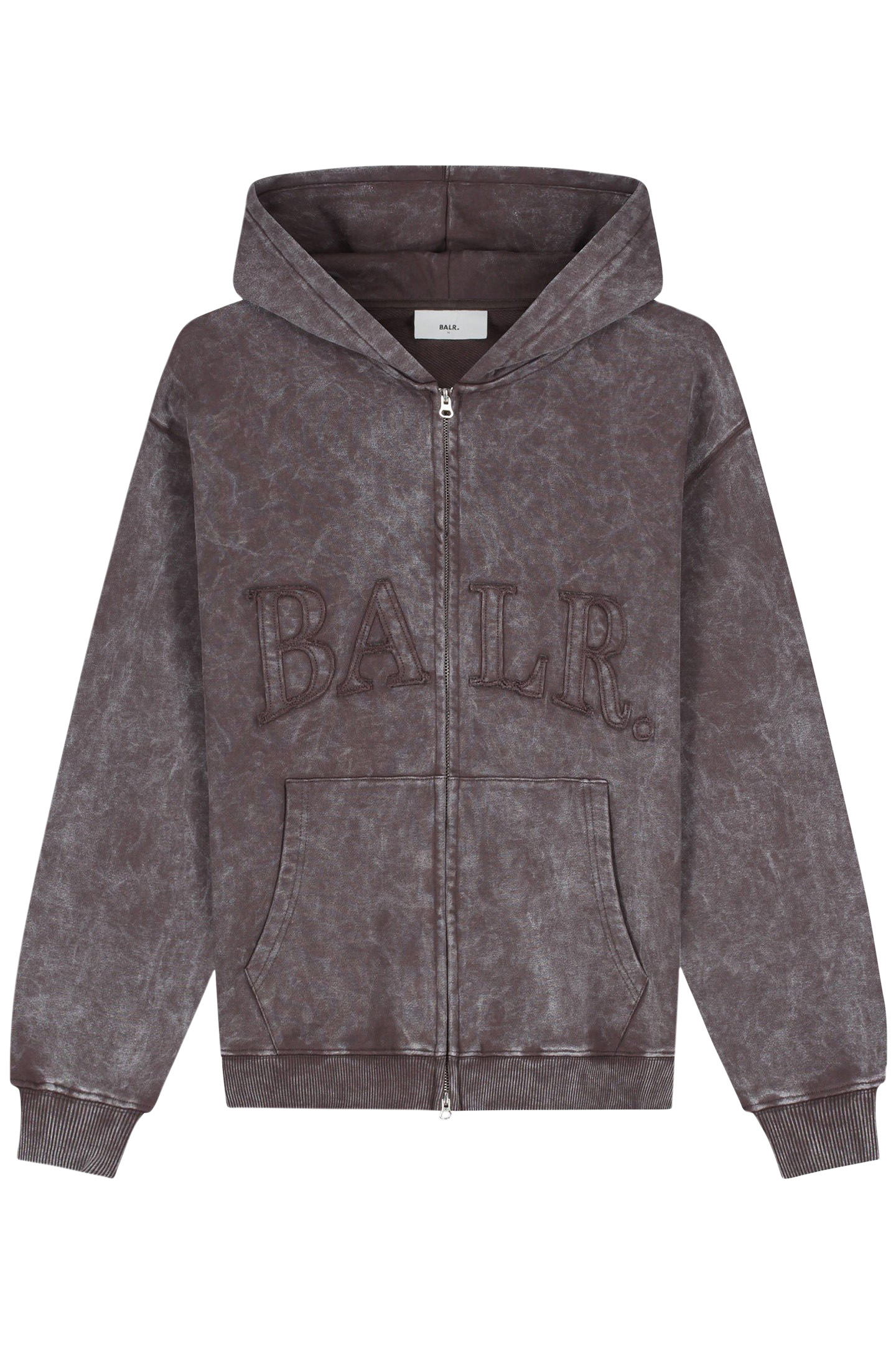 URBAN WASHED ZIP HOODIE DEEP BROWN 3