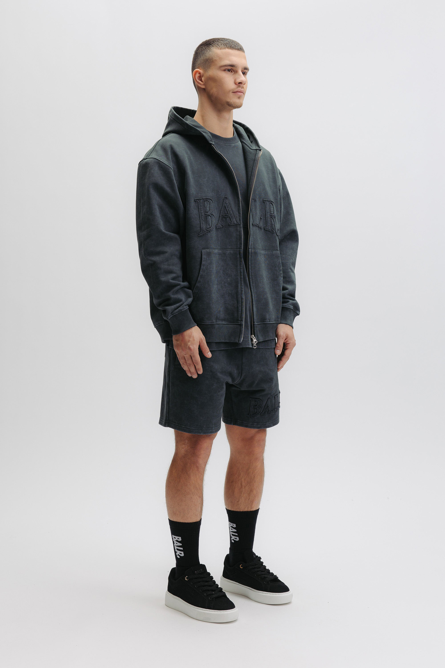 URBAN WASHED ZIP HOODIE VOLCANIC GREY 5