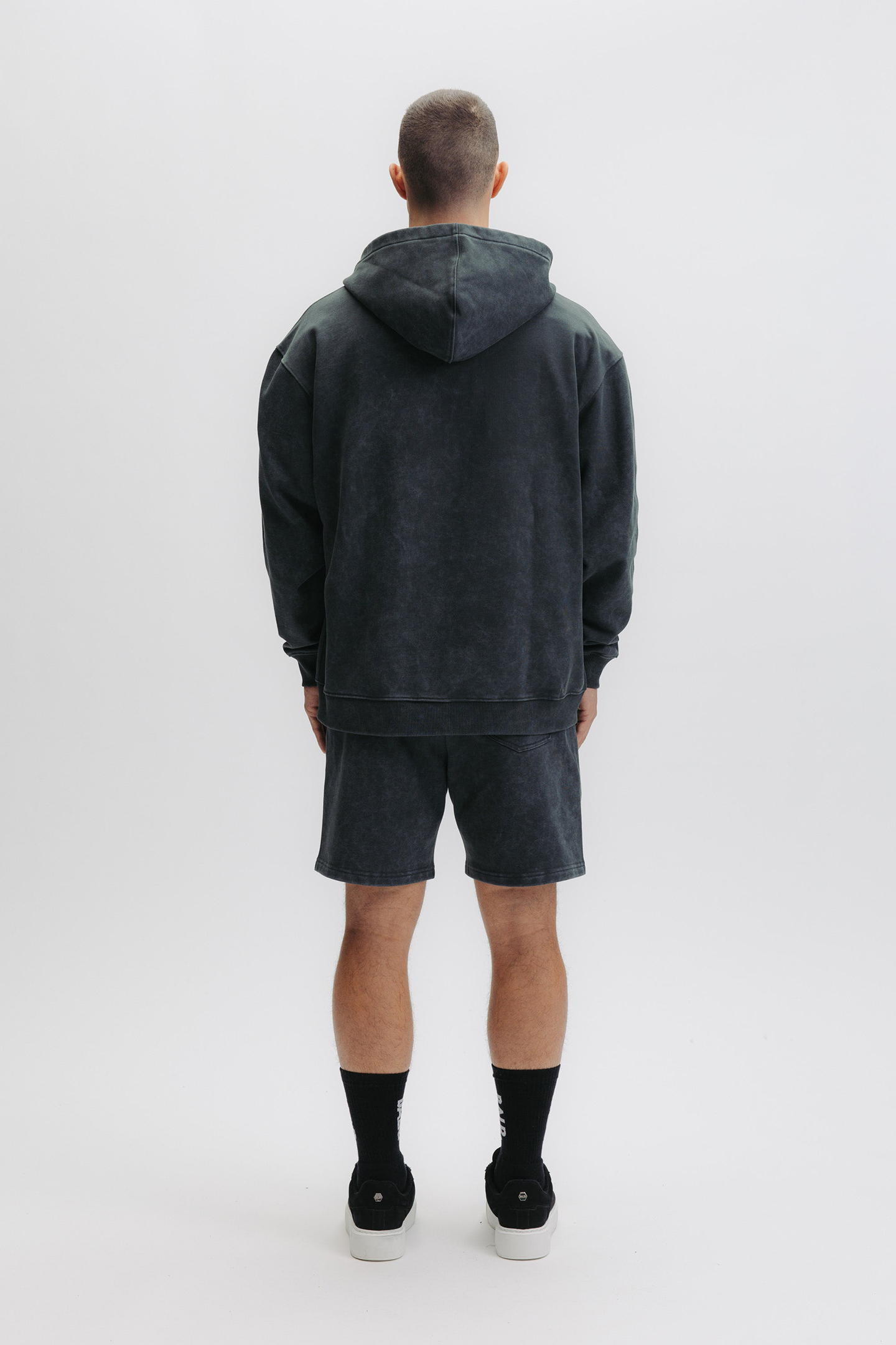 URBAN WASHED ZIP HOODIE VOLCANIC GREY 2