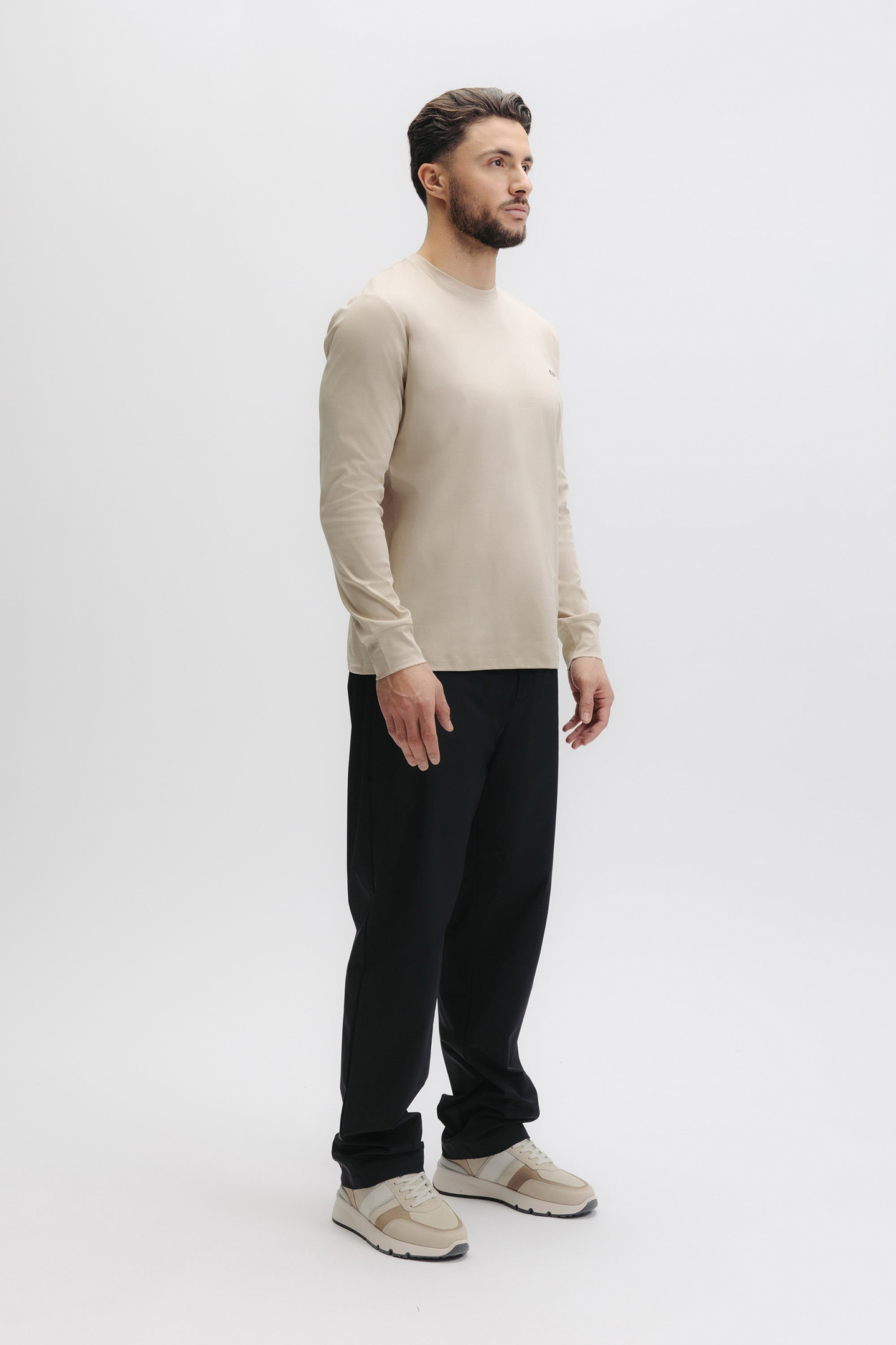 QXI SLIM L/S T-SHIRT FEATHER BEIGE 5
