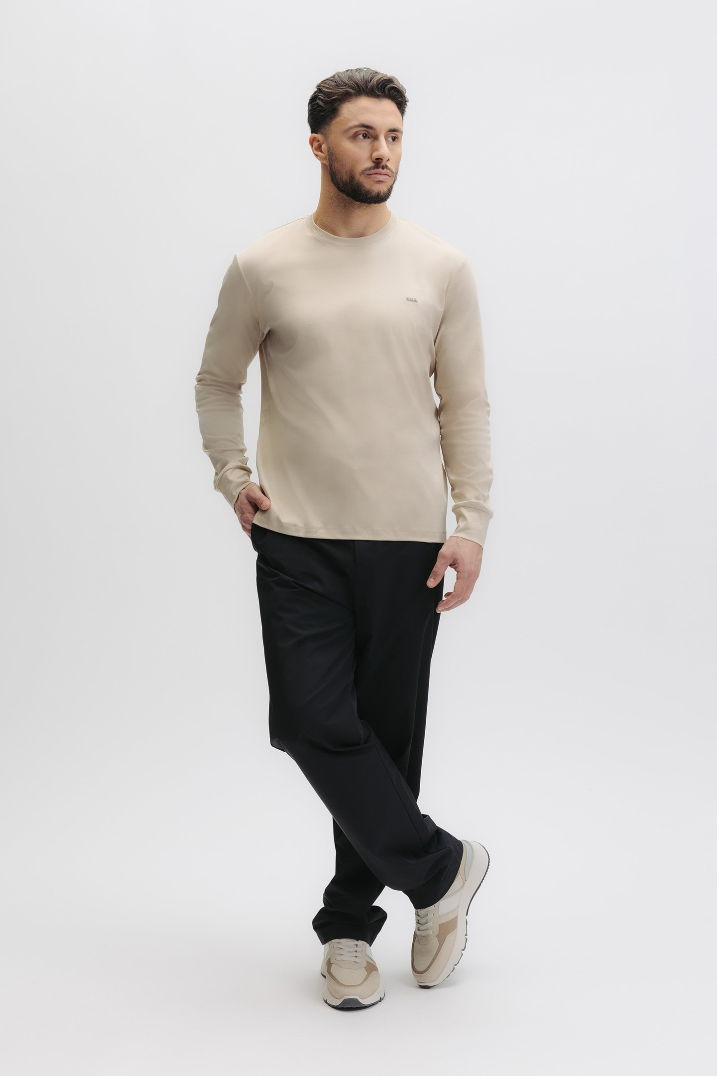 QXI SLIM L/S T-SHIRT FEATHER BEIGE 6