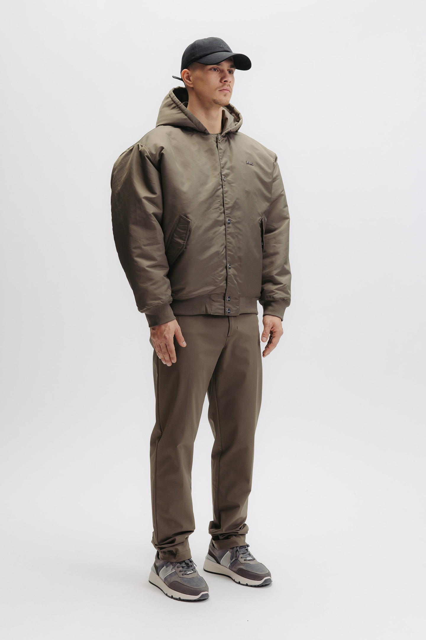 Q SERIES HOODED BOMBER JACKET TARMAC GREY 3