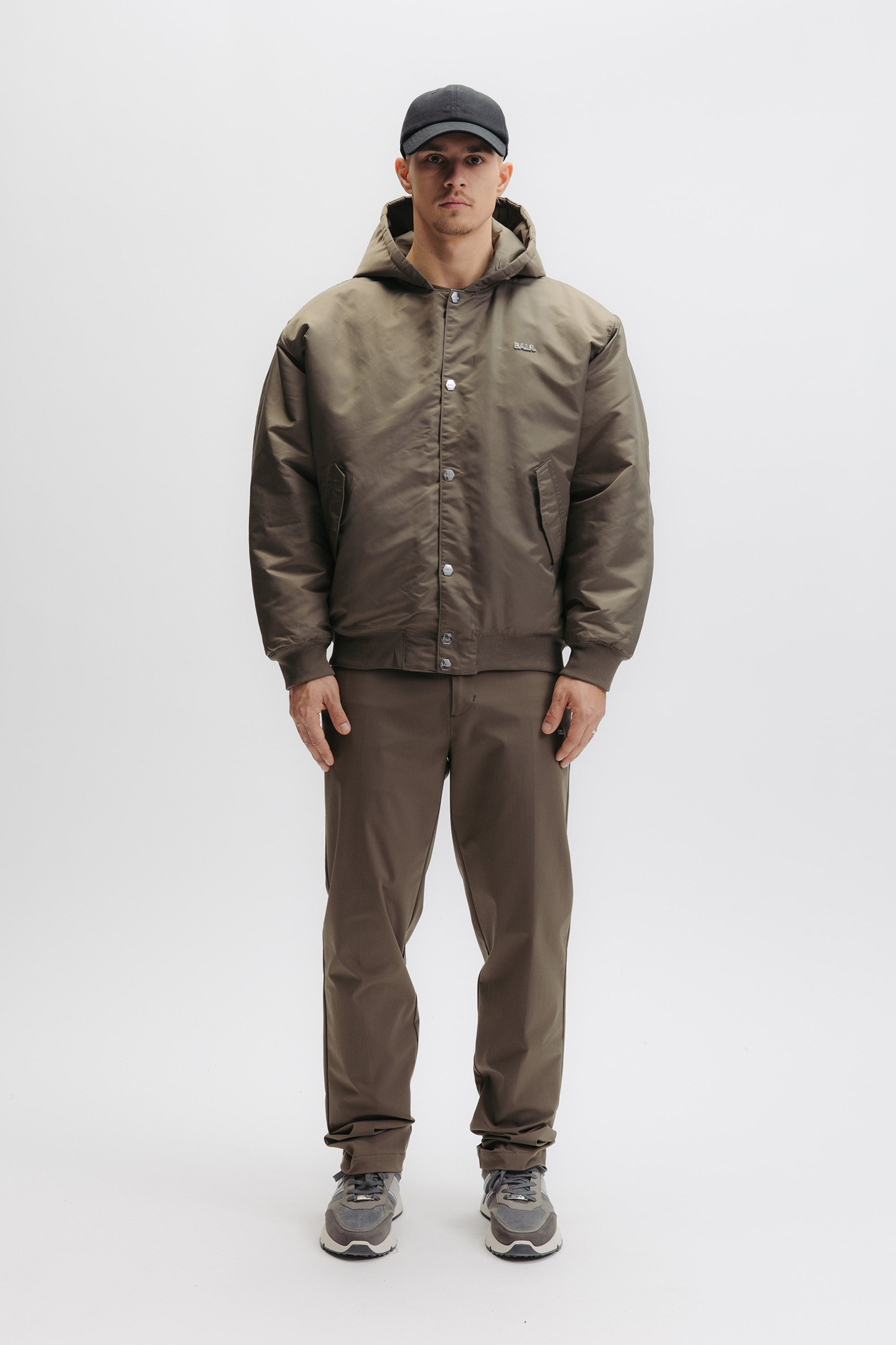 Q SERIES HOODED BOMBER JACKET TARMAC GREY 1