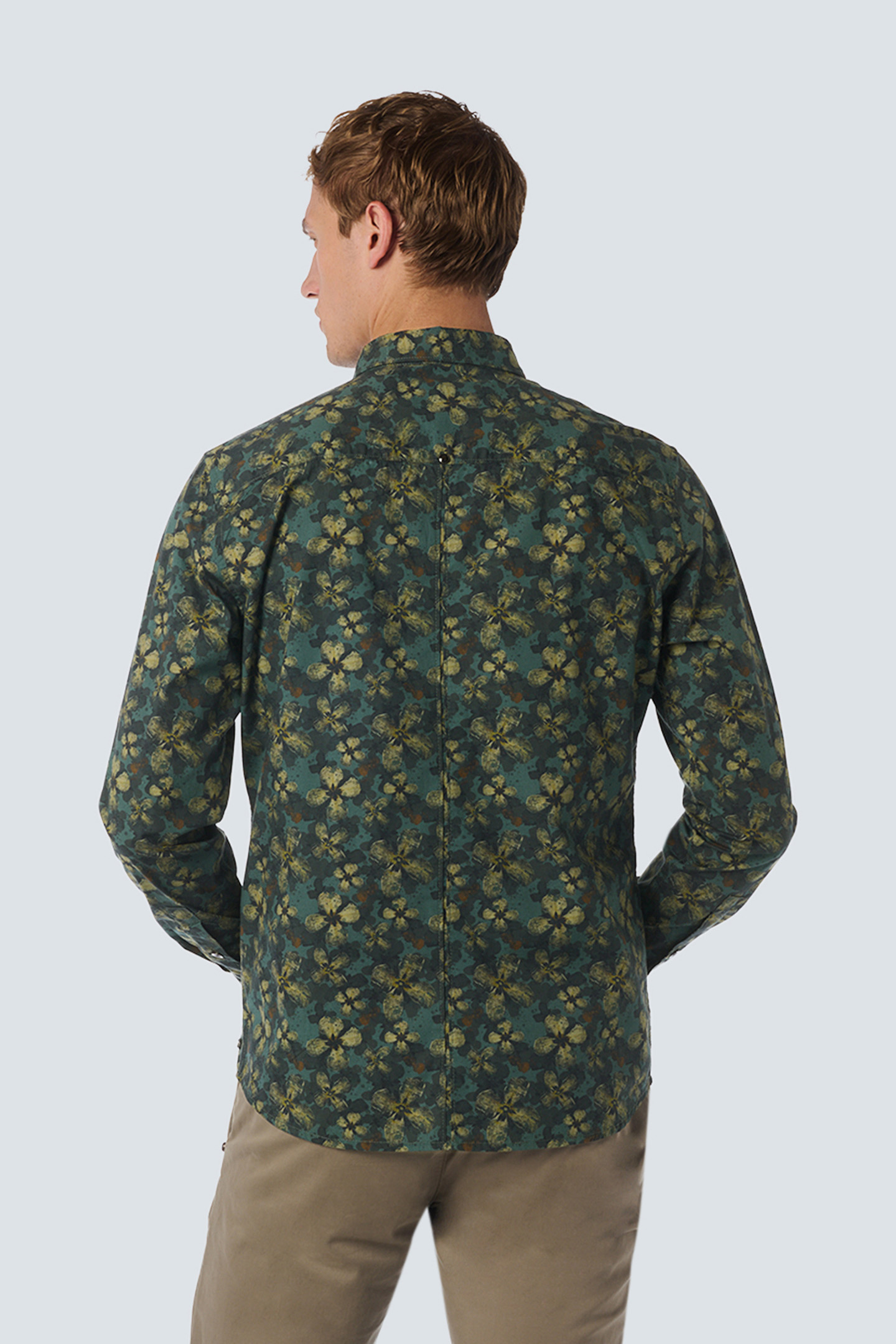 SHIRT STRETCH ALLOVER PRINTED DARK GREEN 2