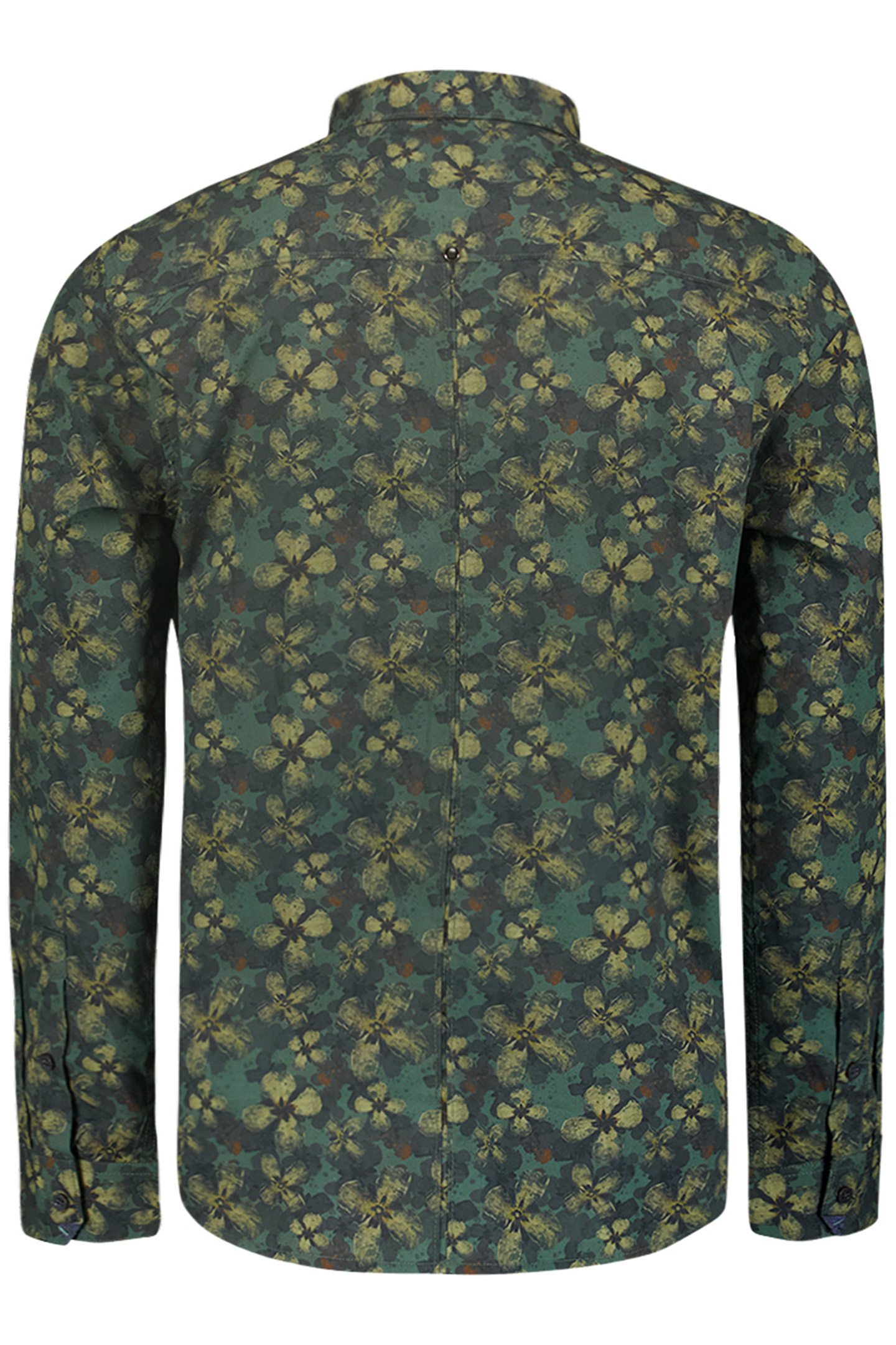SHIRT STRETCH ALLOVER PRINTED DARK GREEN 5