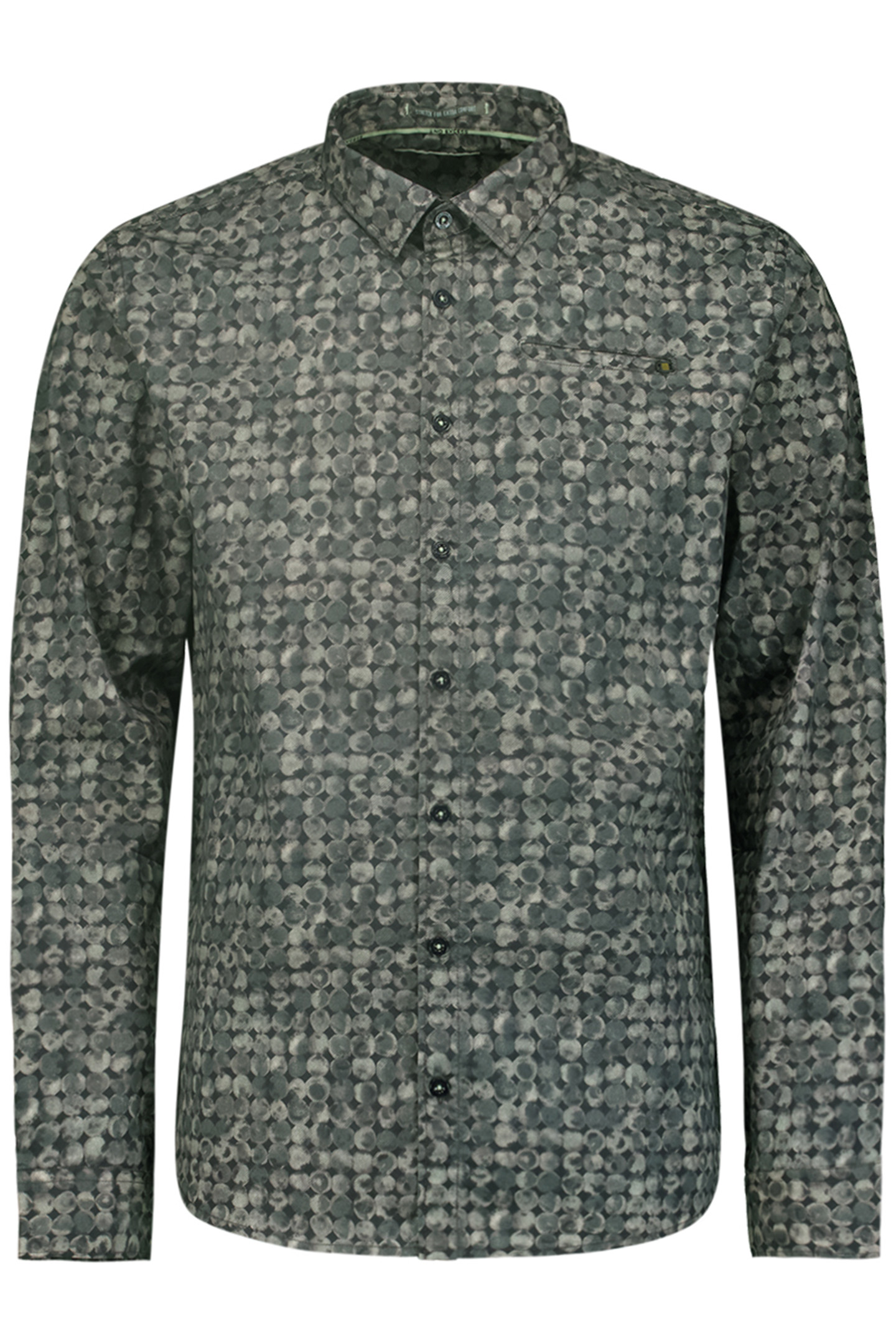 SHIRT STRETCH ALLOVER PRINTED DARK GREEN 4