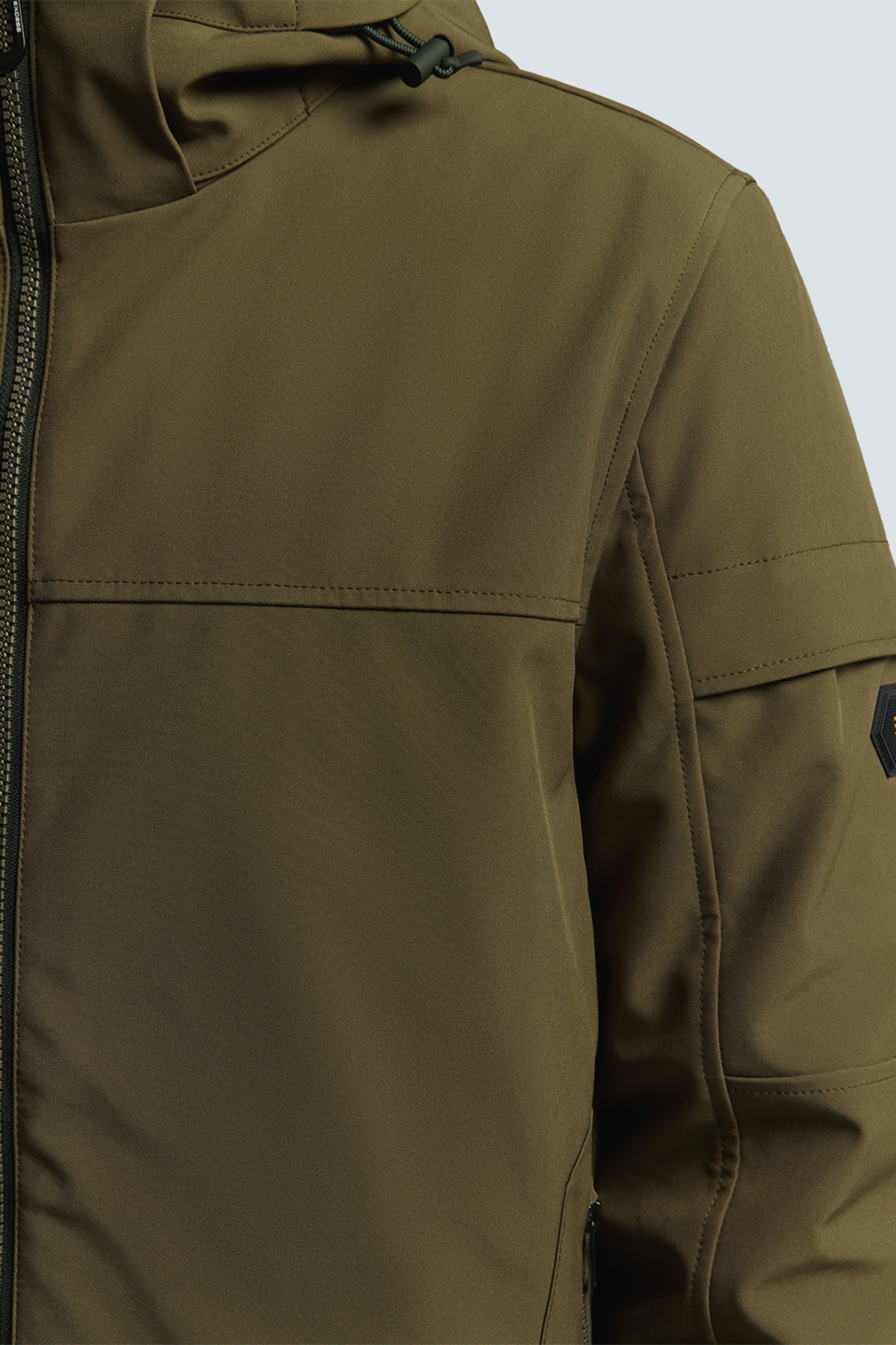 JACKET SHORT FIT HOODED SOFTSHELL STRETCH TAUPE 7