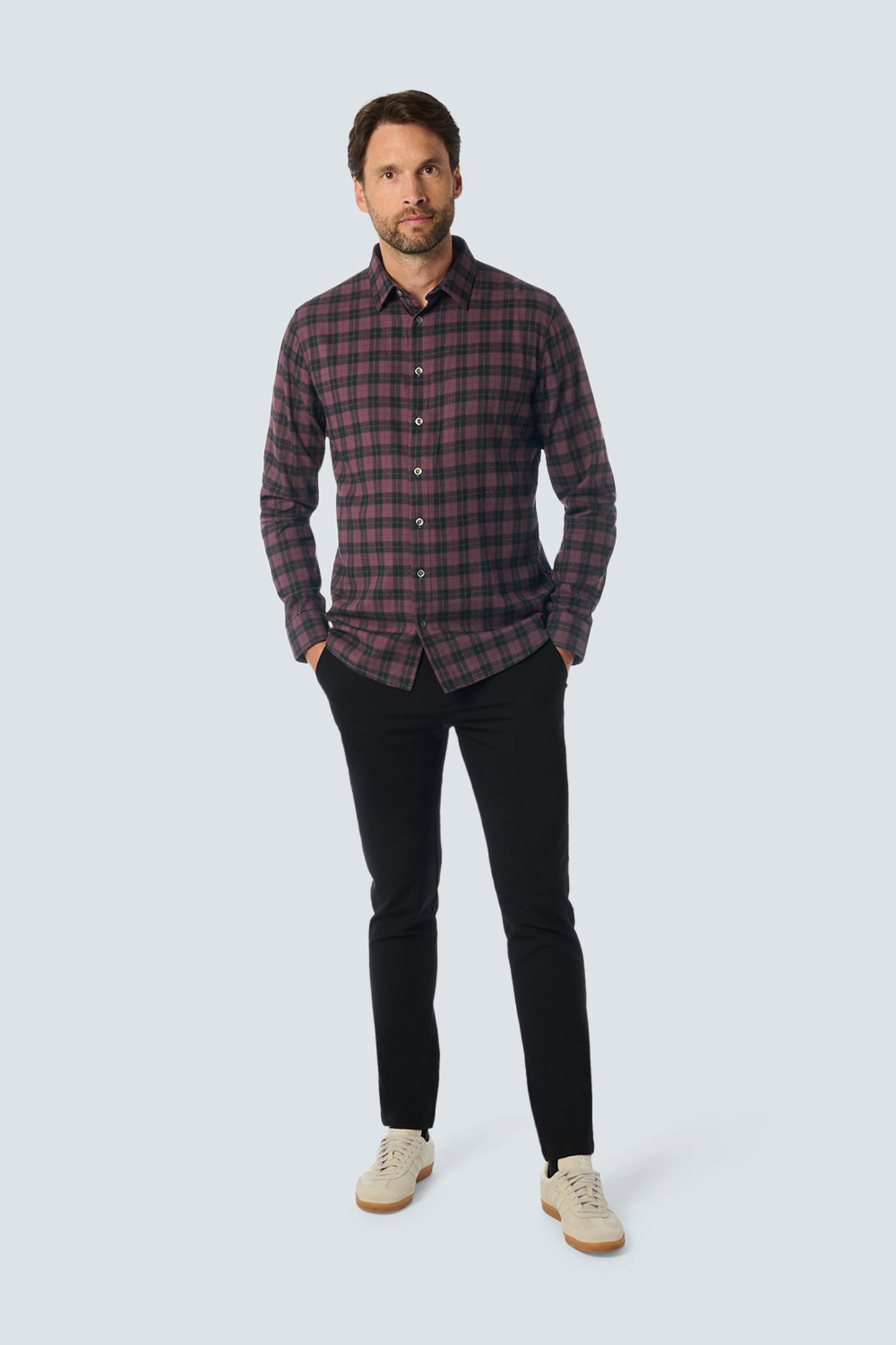 SHIRT CHECK AUBERGINE 3