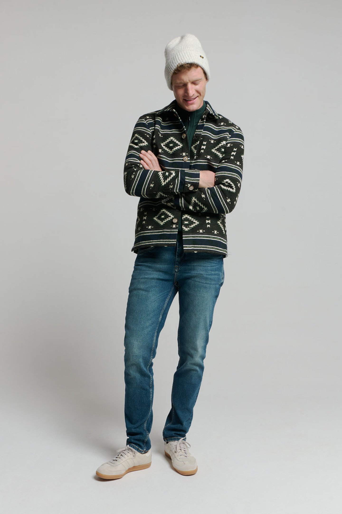 OVERSHIRT BUTTON CLOSURE PATTERN BLACK 3