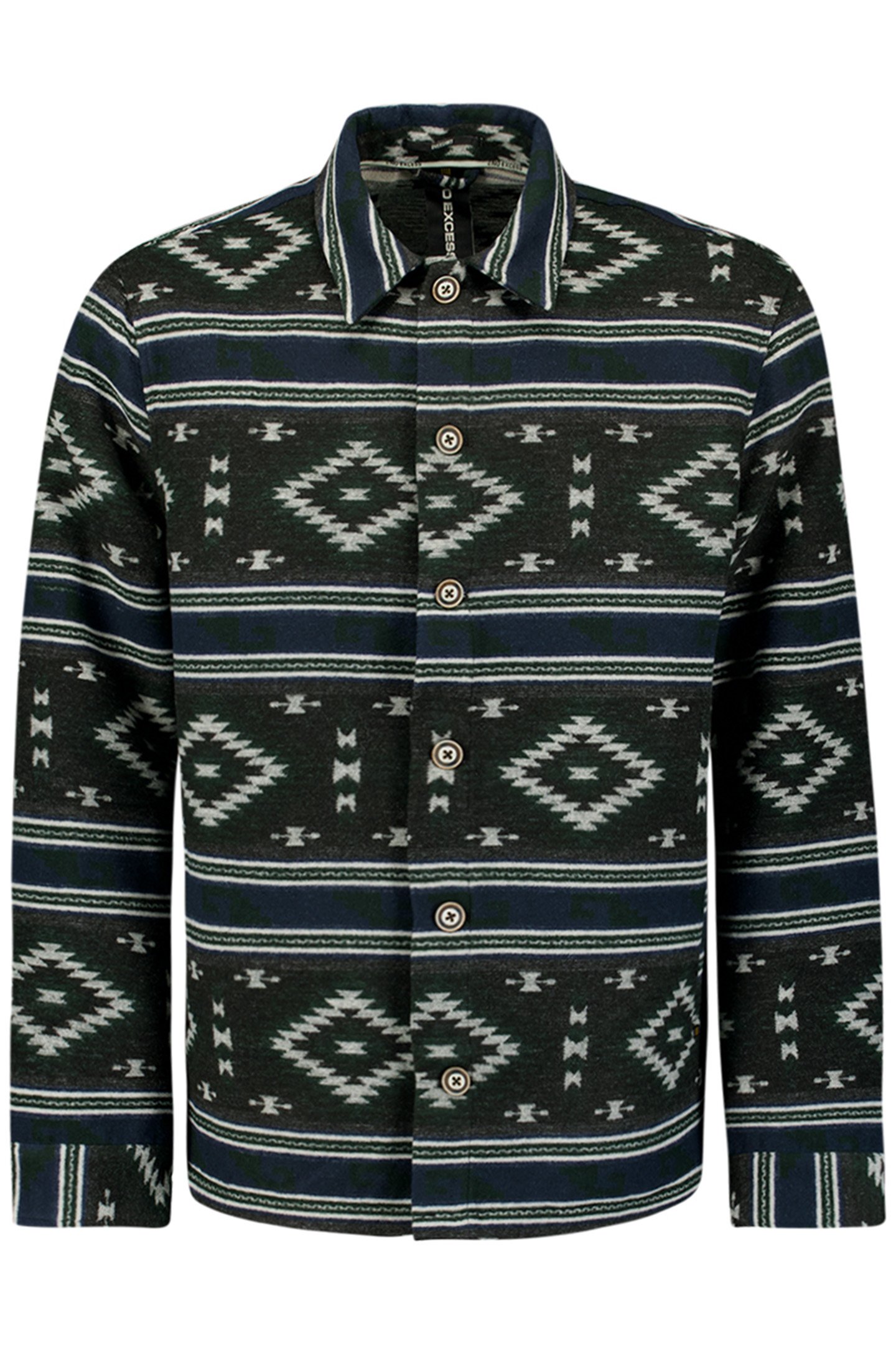 OVERSHIRT BUTTON CLOSURE PATTERN BLACK 4