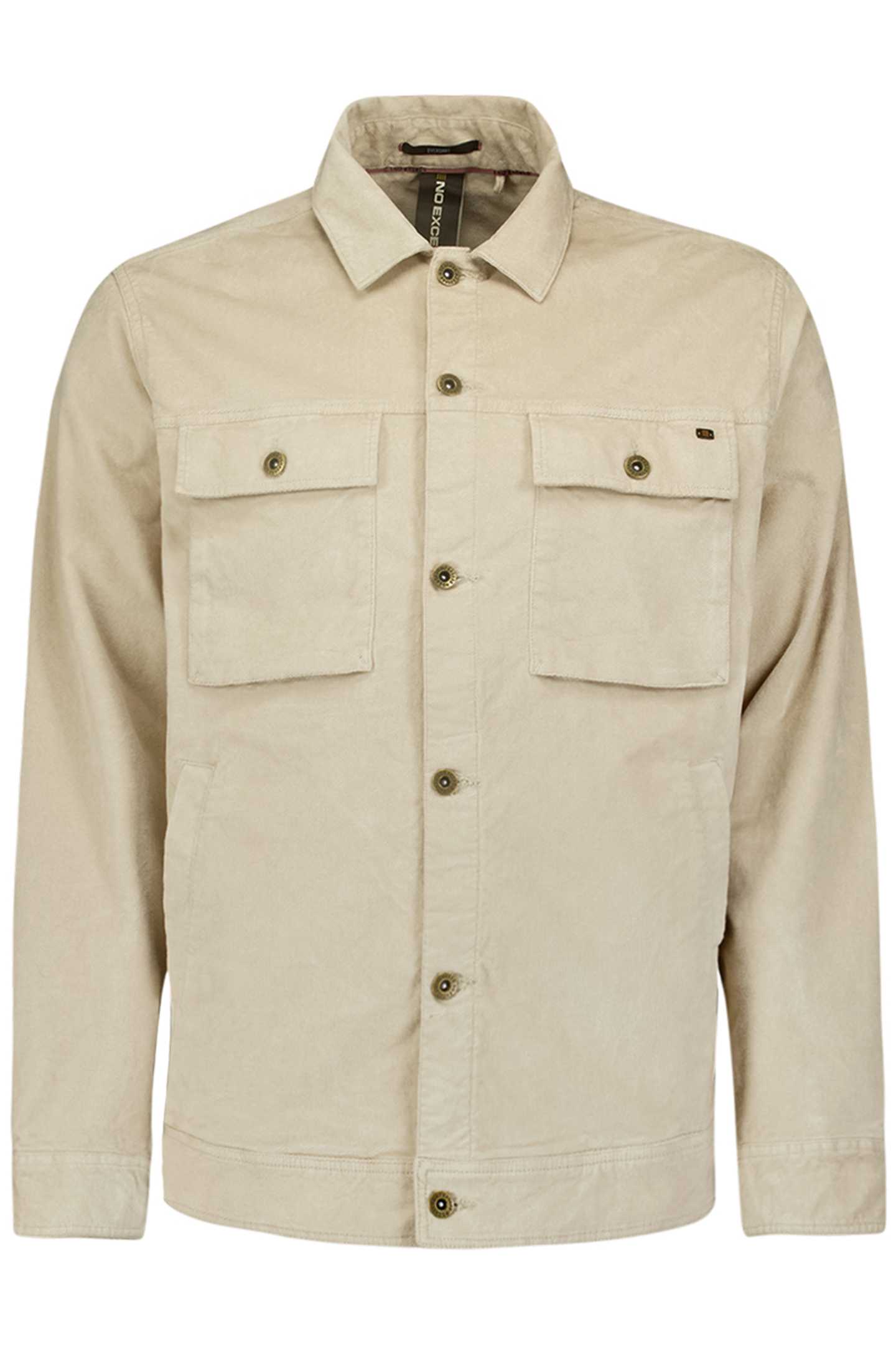 OVERSHIRT BUTTON CLOSURE FINE CORDUROY STRETCH CEMENT 1