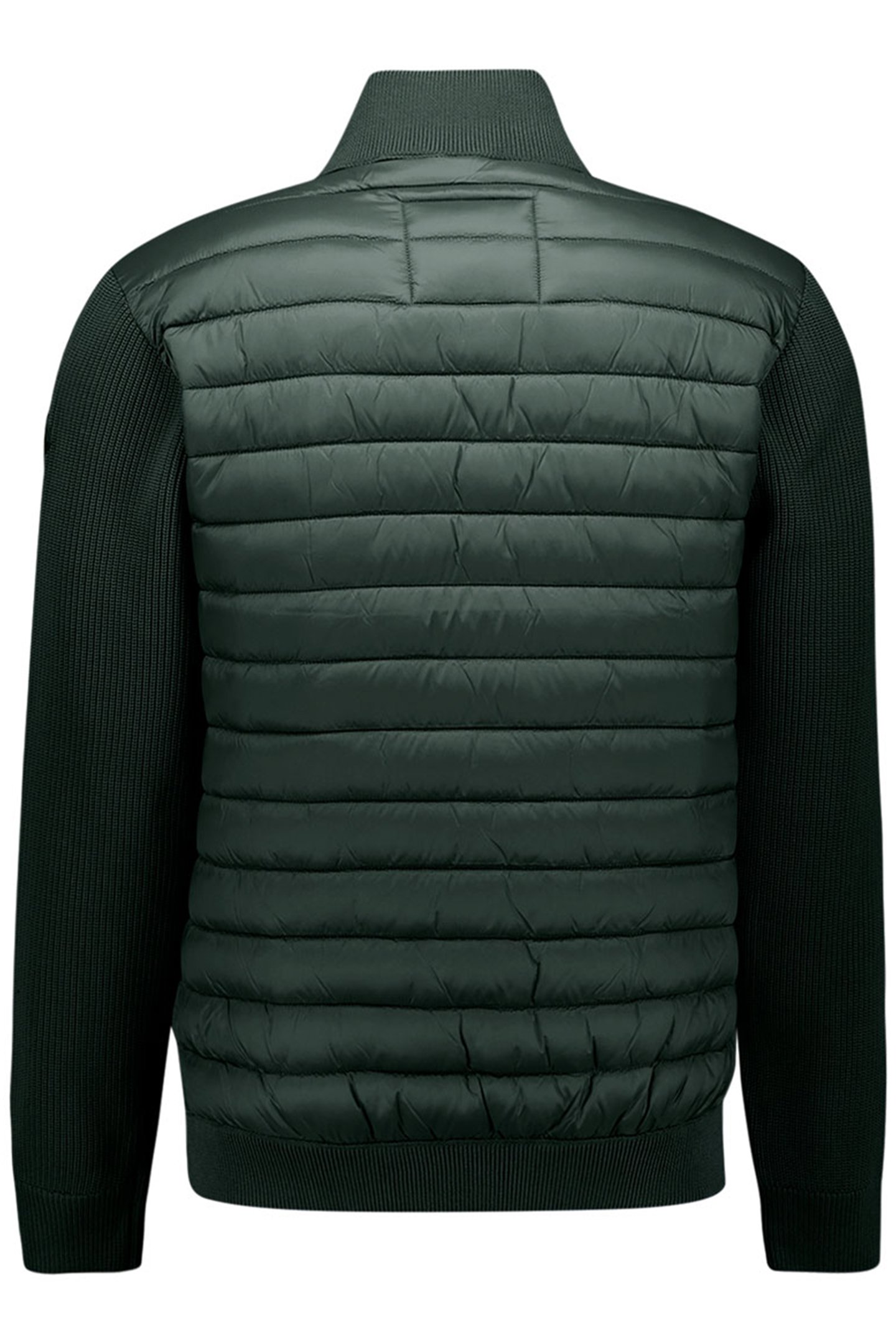 JACKET STAND UP COLLAR PADDED MIX WITH KNIT DARK STEEL 2