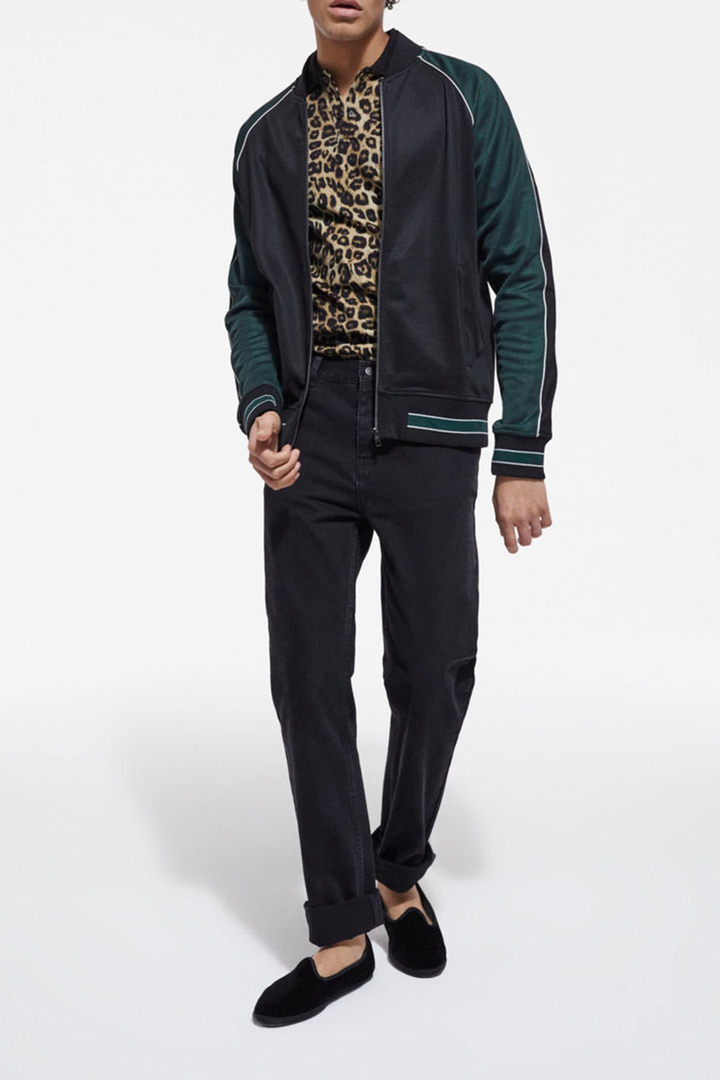 ZIP-UP SWEATSHIRT WITH RAGLAN SLEEVES VERT BOUTEILLE 1