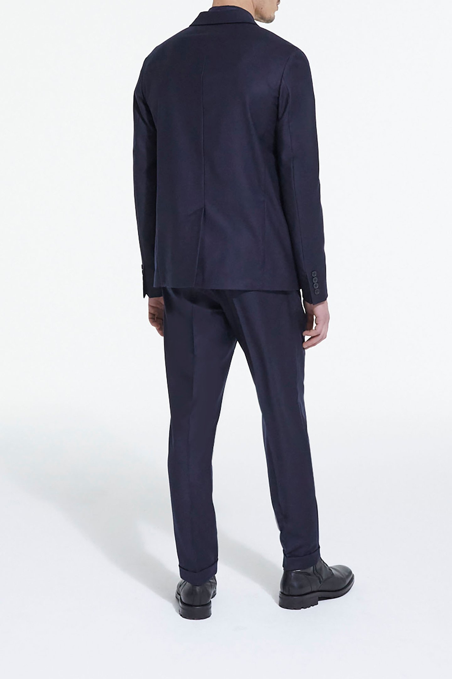 WOOL SUIT JACKET WITH FLAP POCKETS NAVY 4