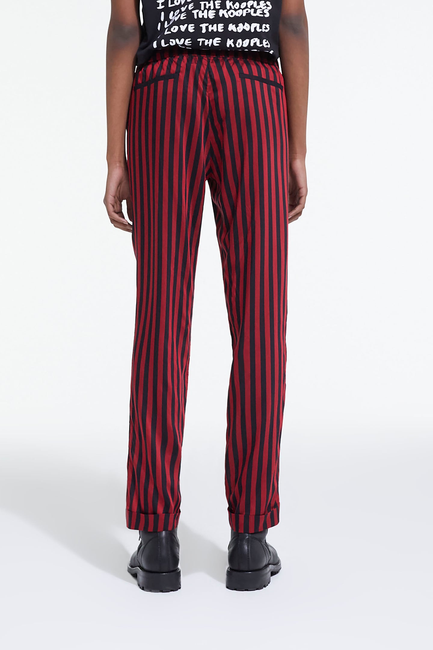 STRAIGHT FLOWING PANTS ROUGE NOIR 2
