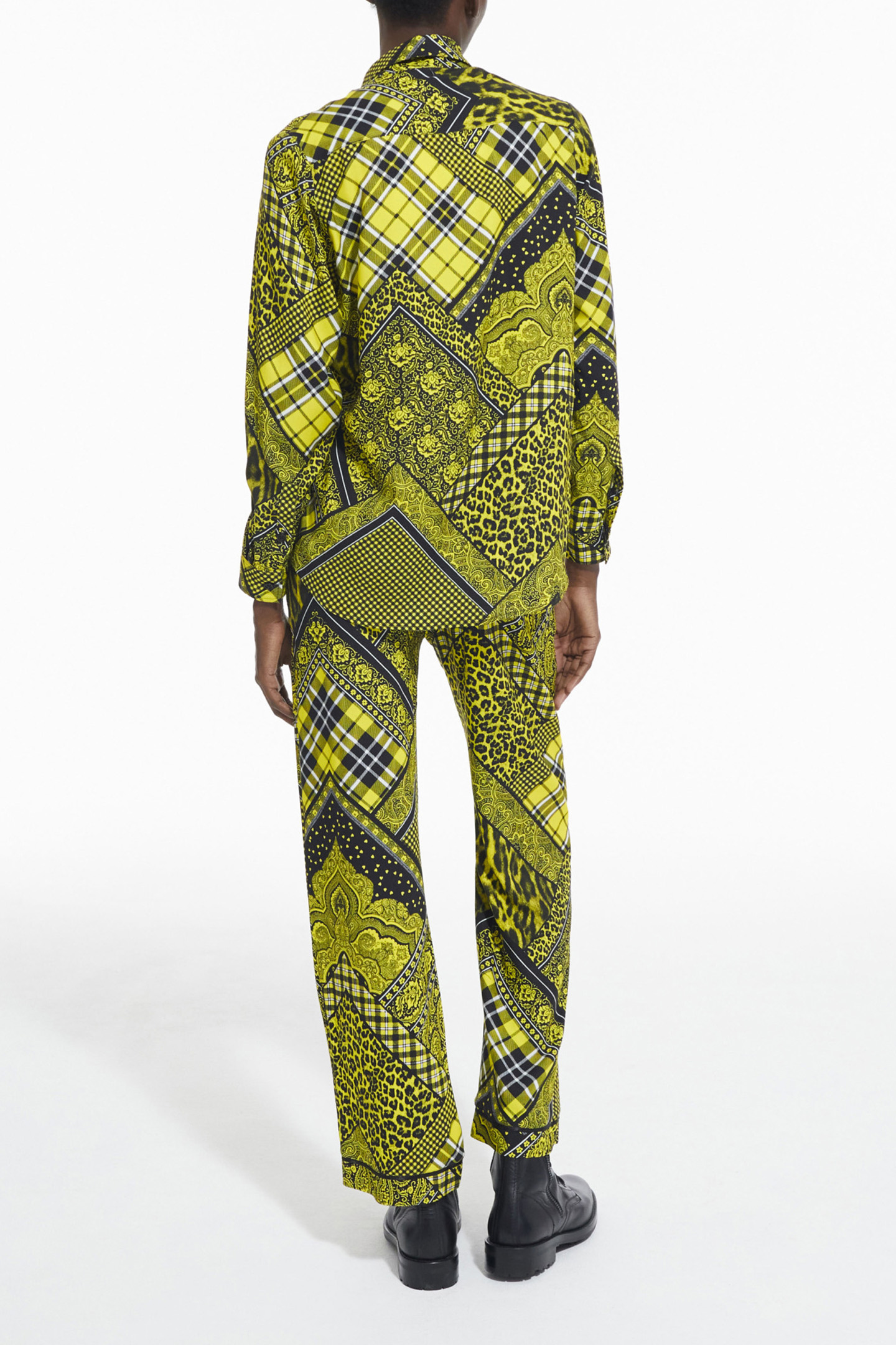 SHIRT WITH BUTTON PLACKET DETAIL BLACK/YELLOW 4