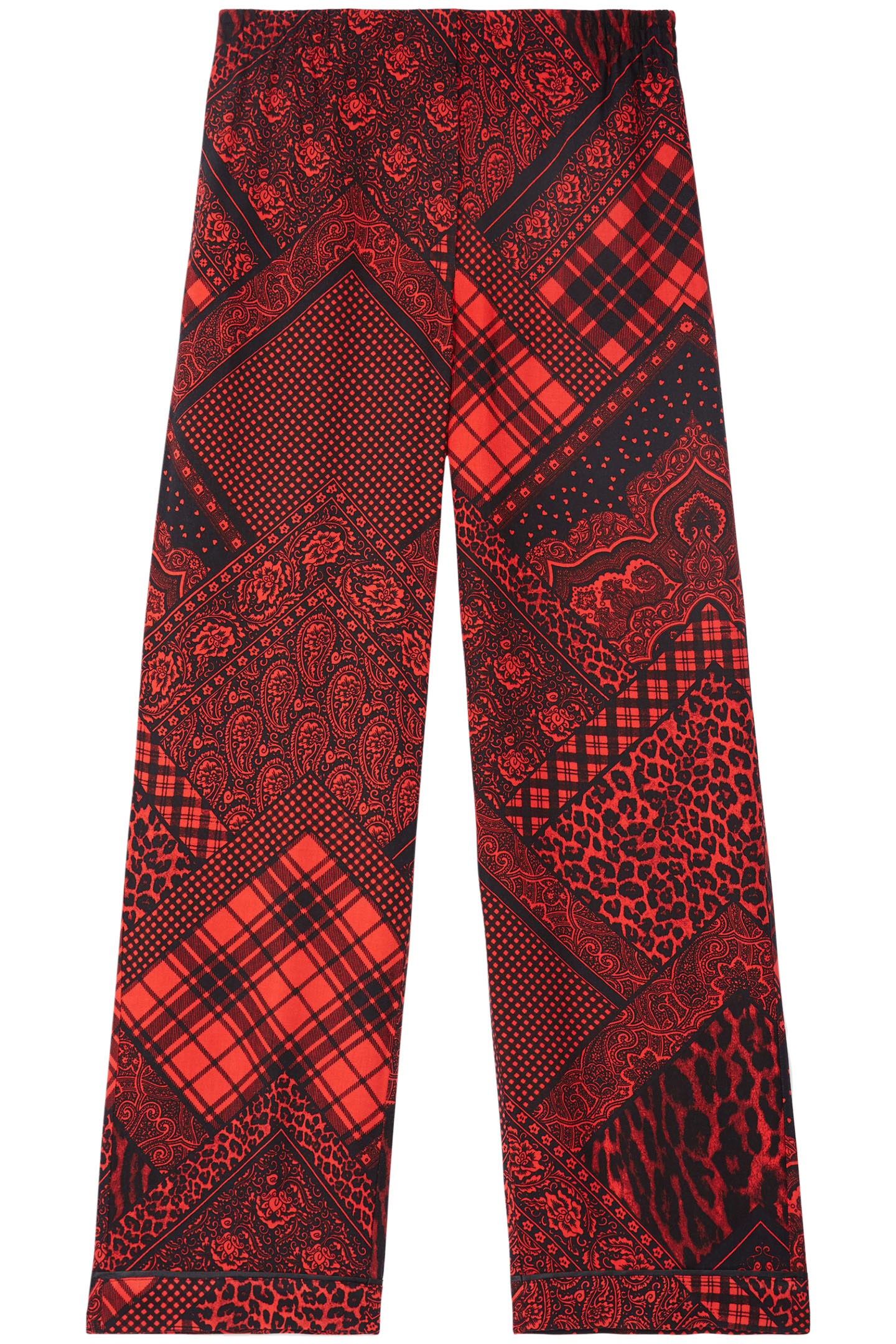 STRAIGHT FLOWING PANTS RED/BLACK 5
