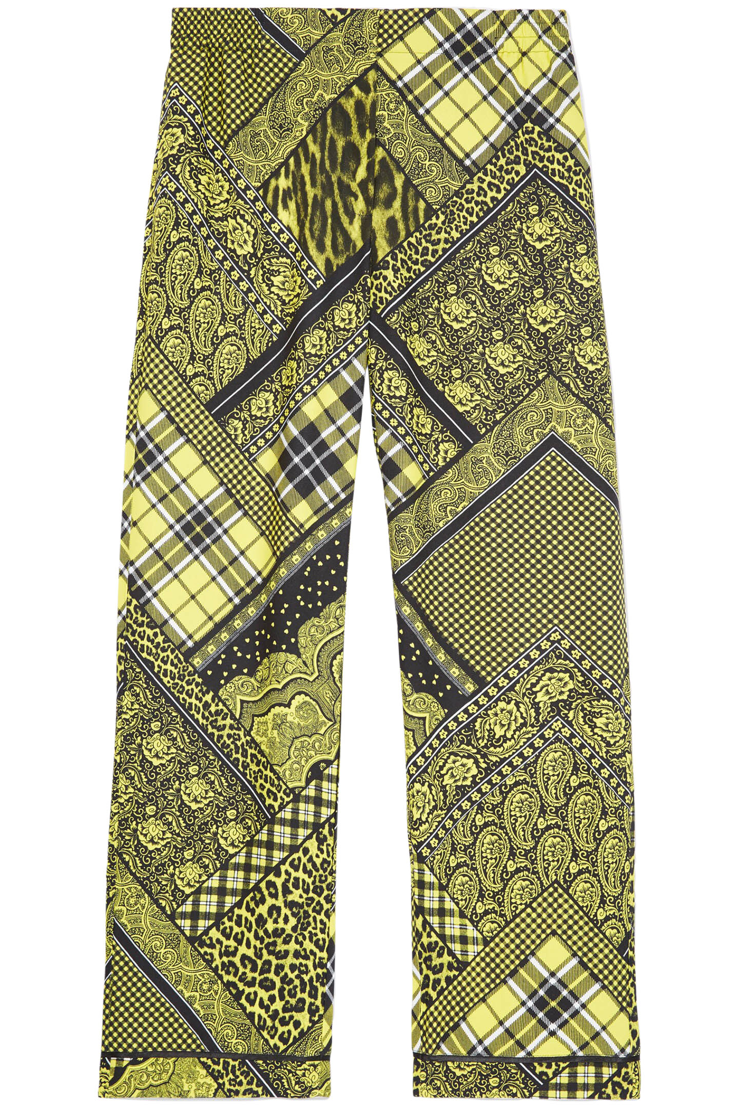 STRAIGHT FLOWING PANTS BLACK/YELLOW 1