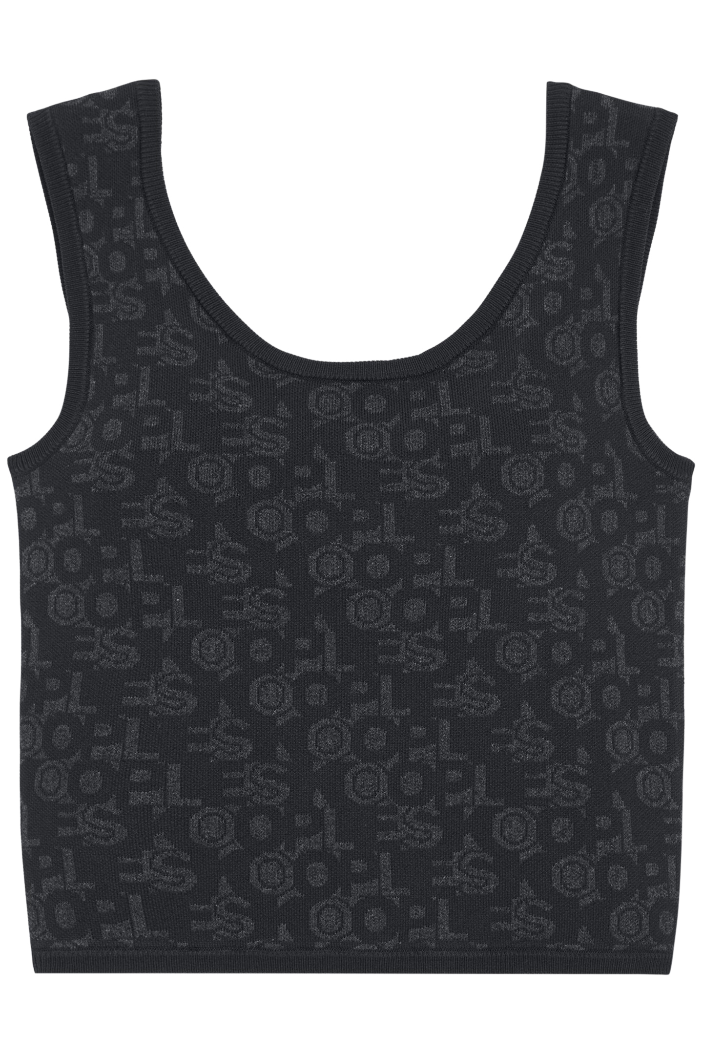 TOP COURT EN JACQUARD LOGO ALL OVER BLACK DARK GREY 5