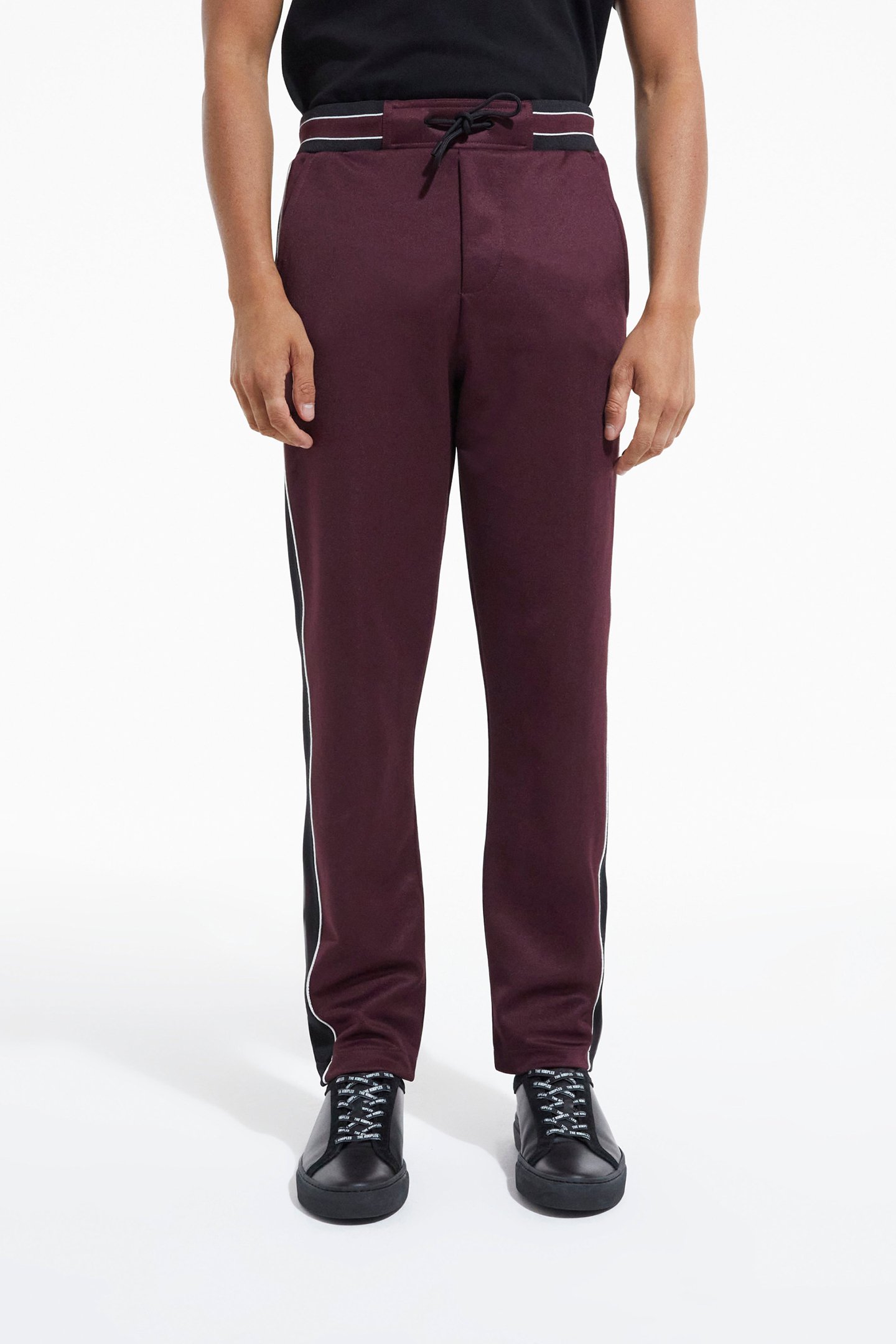 JOGGING JACKETS WITH CONTRASTING STRIPS BURGUNDY 1