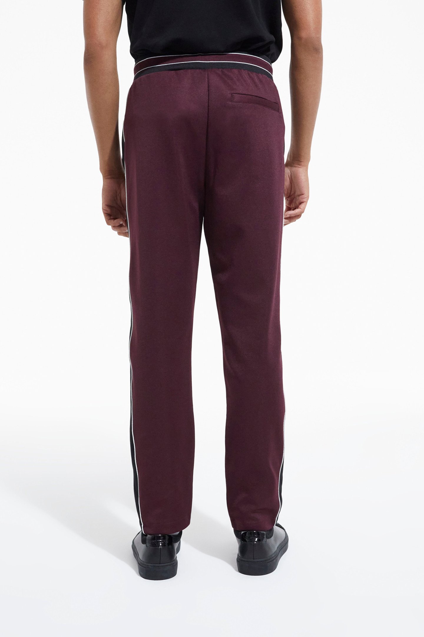 JOGGING JACKETS WITH CONTRASTING STRIPS BURGUNDY 2