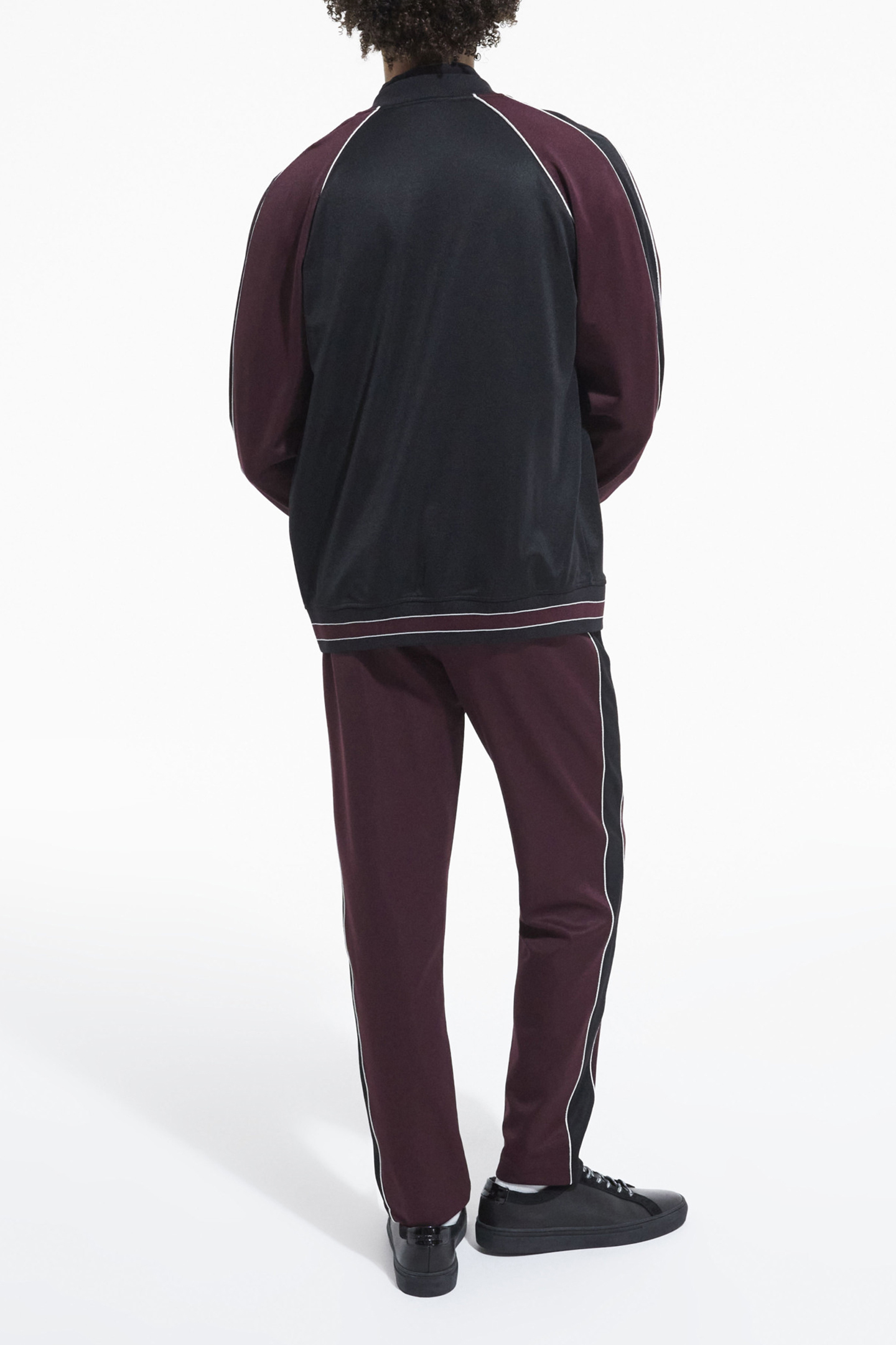 ZIP-UP SWEATSHIRT WITH RAGLAN SLEEVES BURGUNDY 3