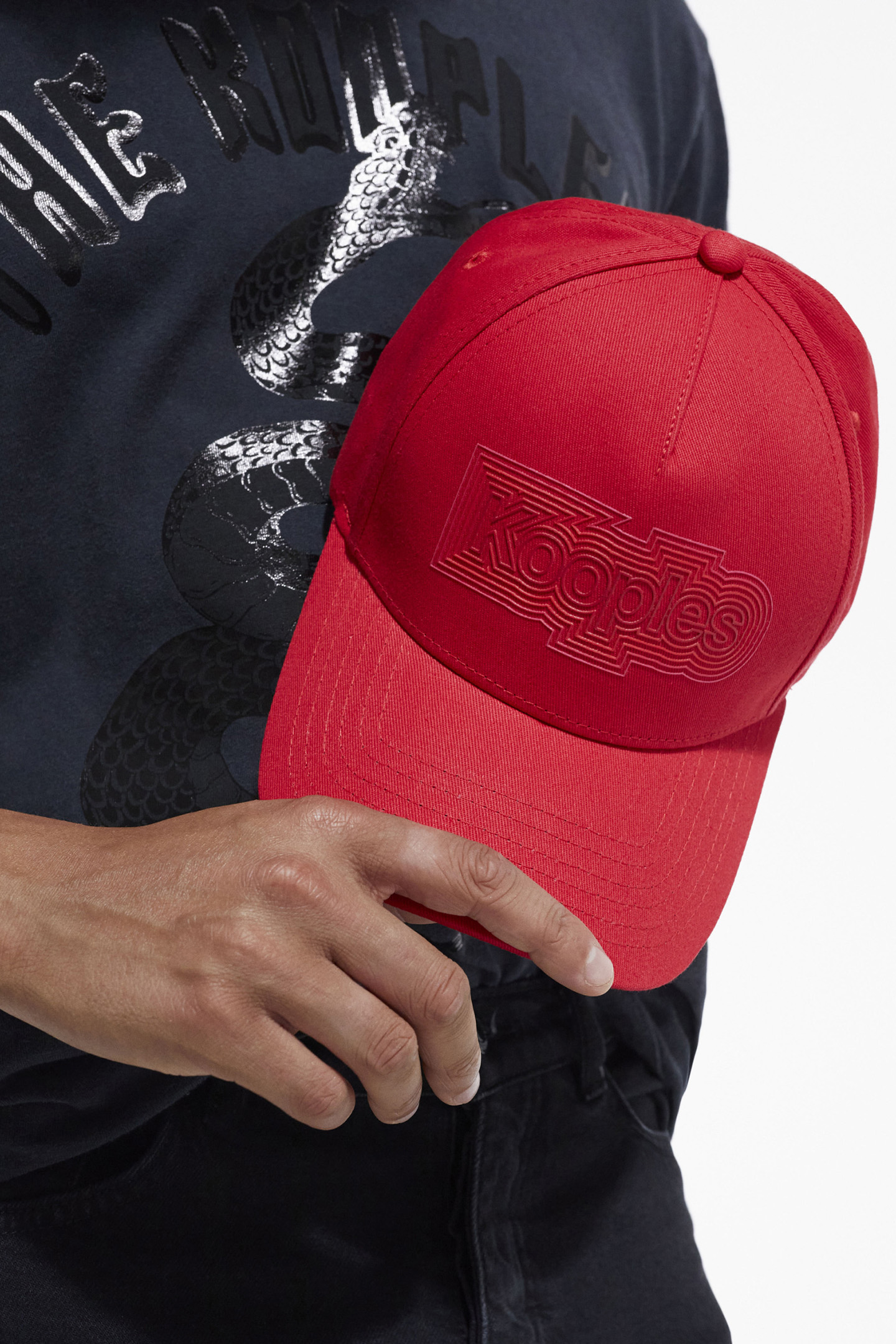 COTTON CAP WITH KOOPLES LOGO RED 1
