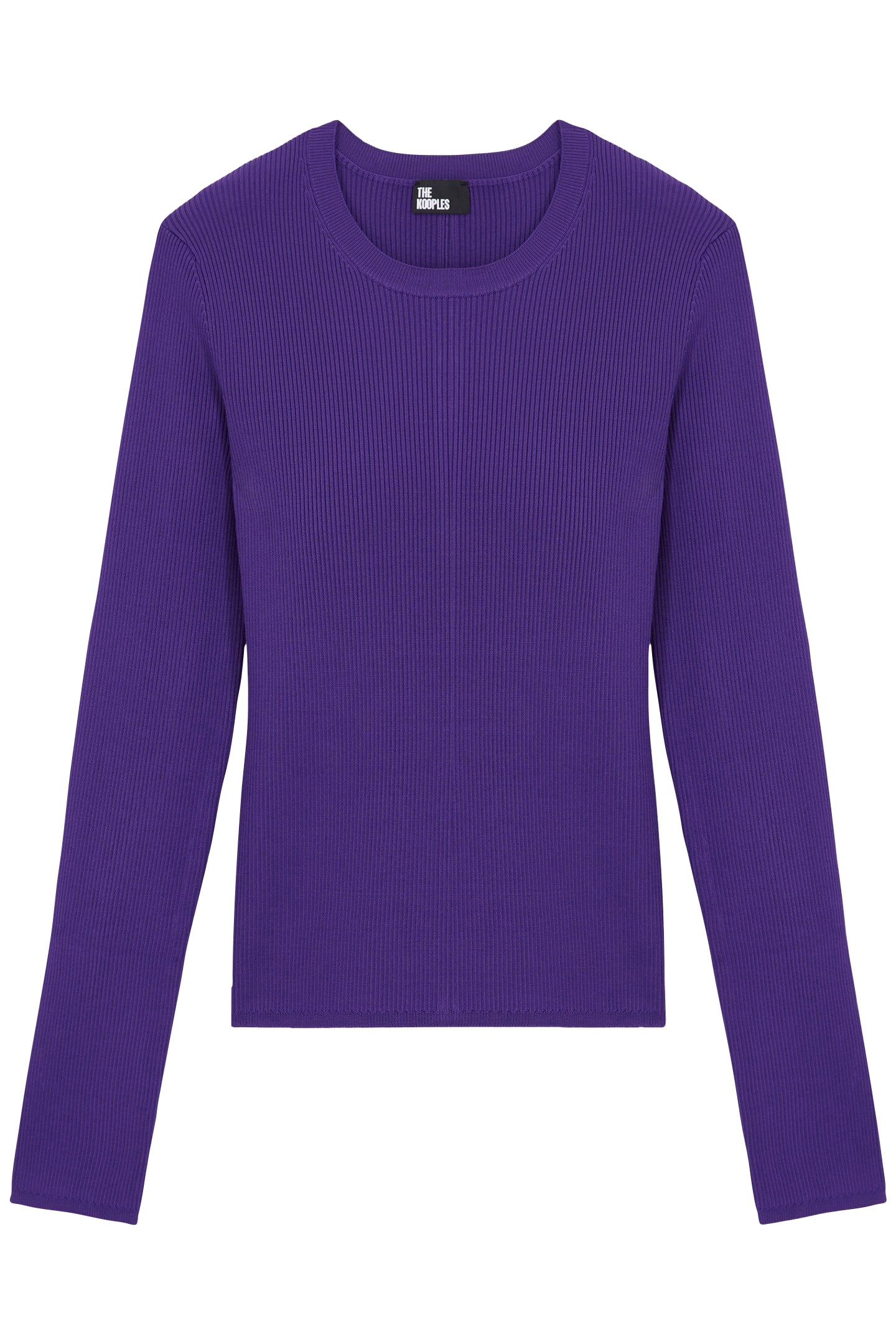 ROUND NECK LONG SLEEVE VISCOSE SWEATER PURPLE 1